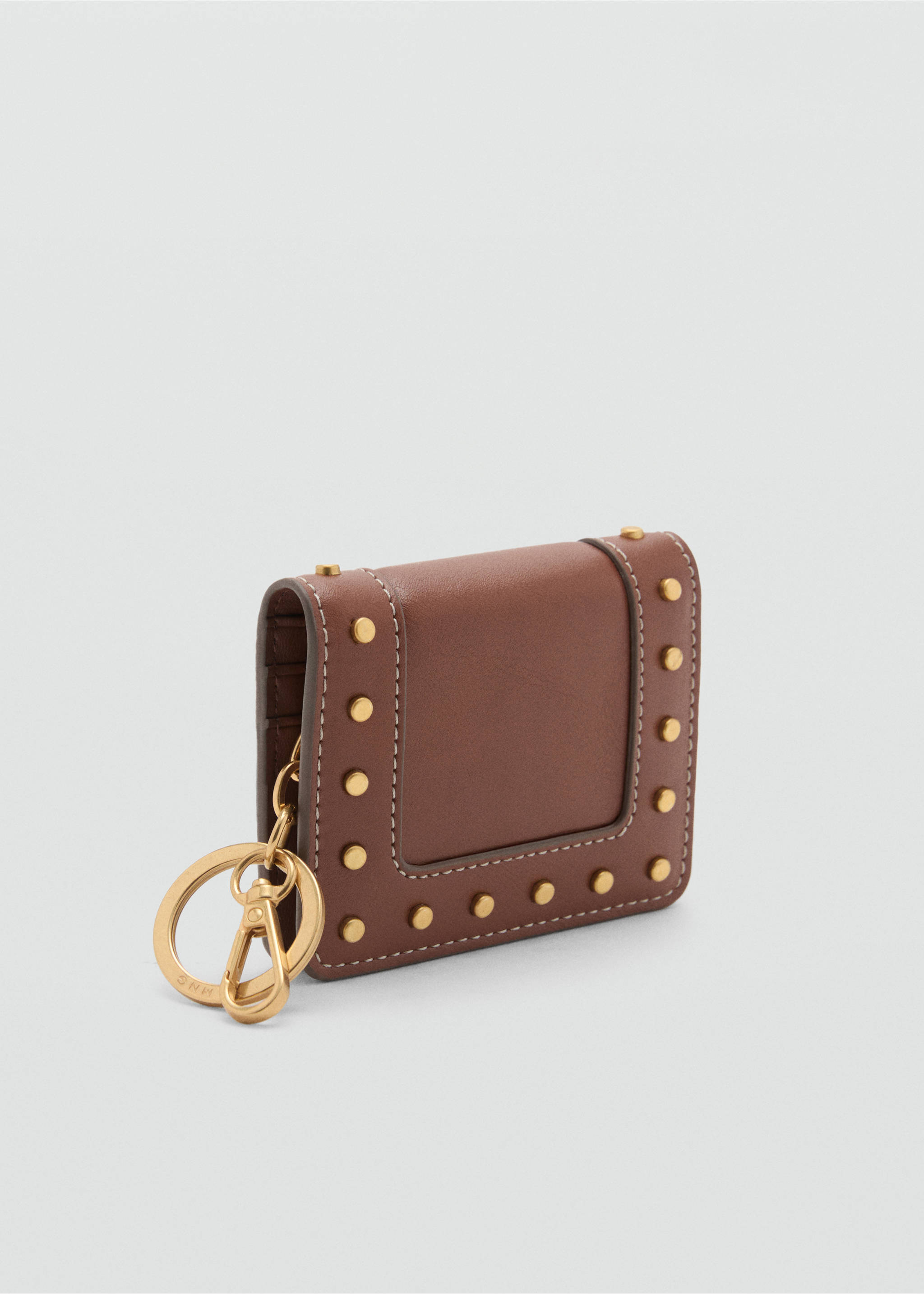Portefeuille à clous détail porte-clé - Plan moyen, Marron moyen. Ref: 17061215-00.