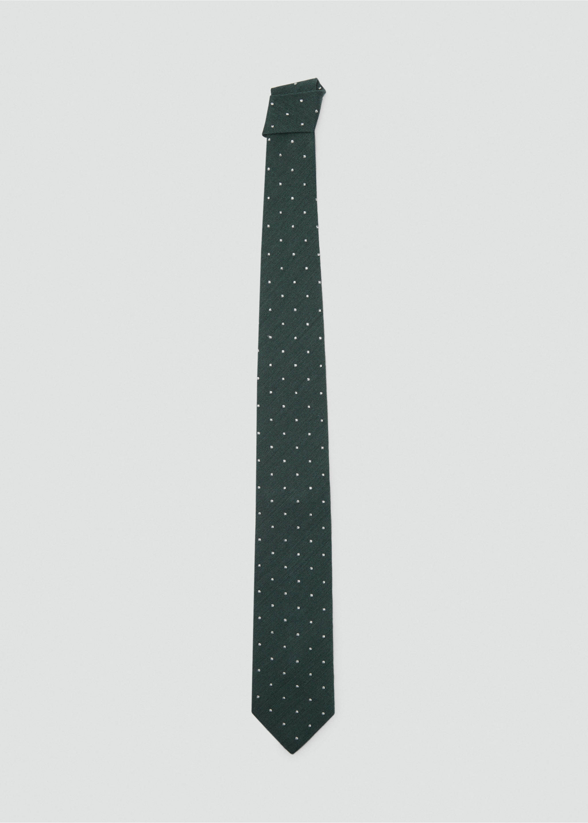 Polka-dot silk tie - Article without model, Khaki. Ref: 17061216-00.