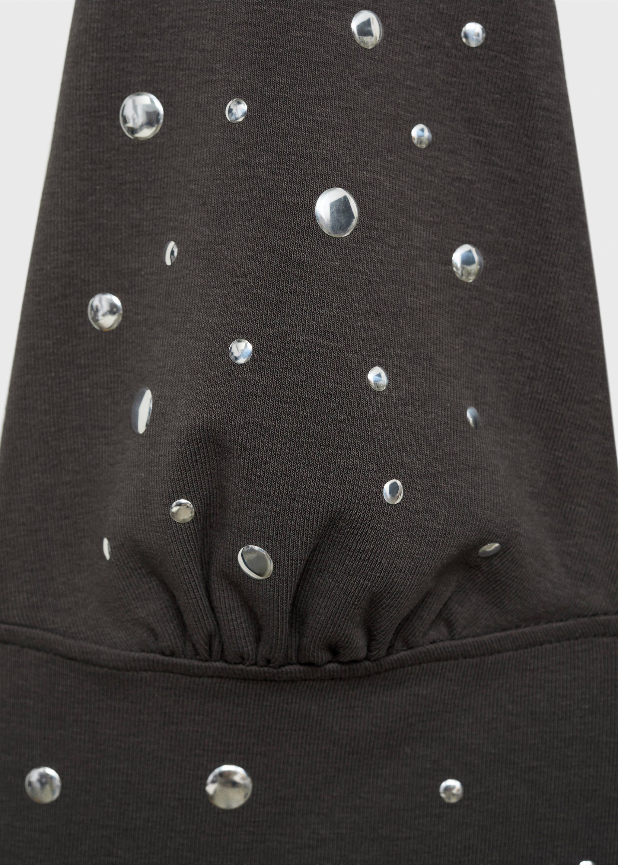 Halter top with metallic appliqués - Details of the article 8, Charcoal. Ref: 17061219-00.