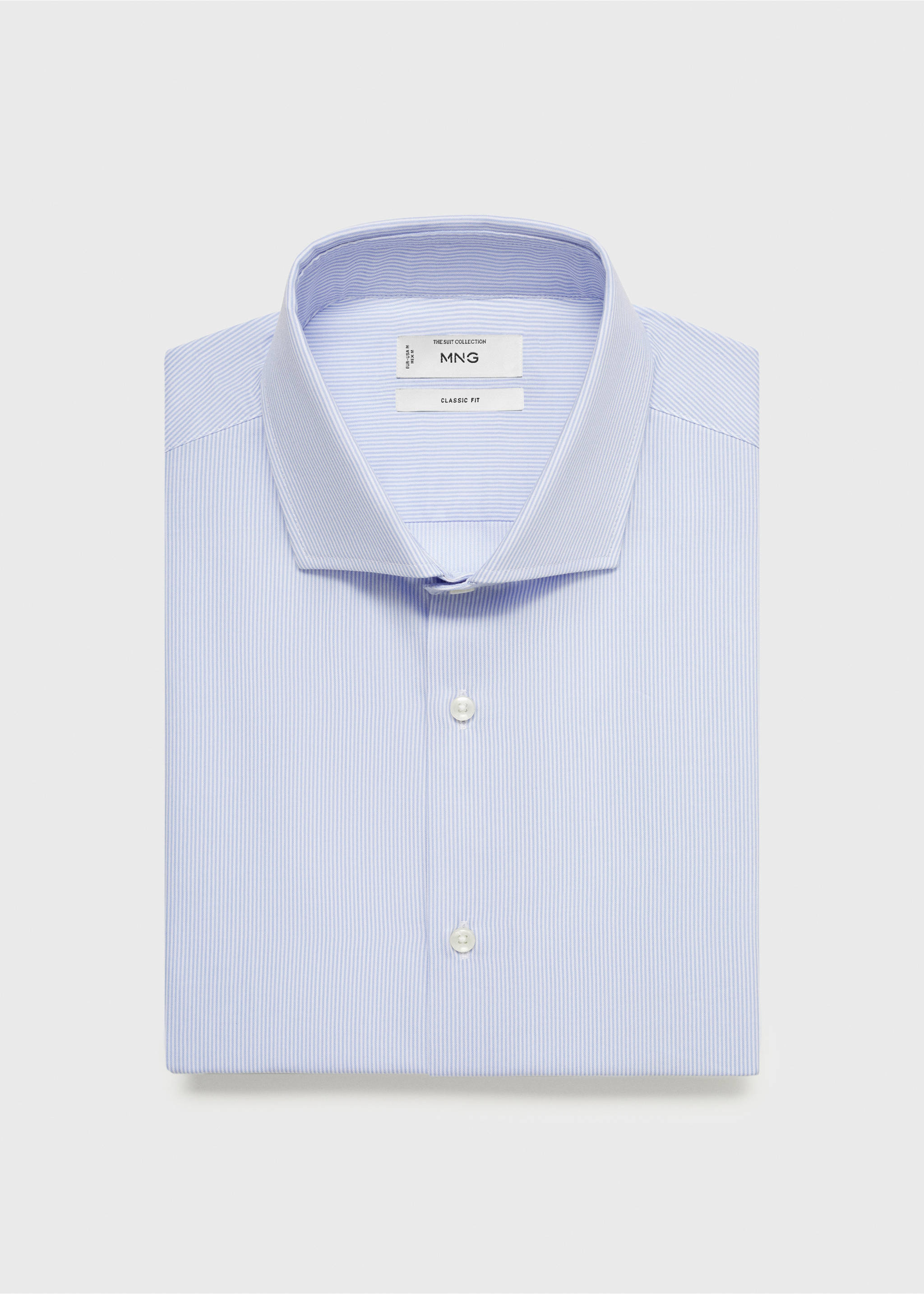Slim fit thousand striped suit shirt - Reverse of the article, Blue. Ref: 17061227-00.