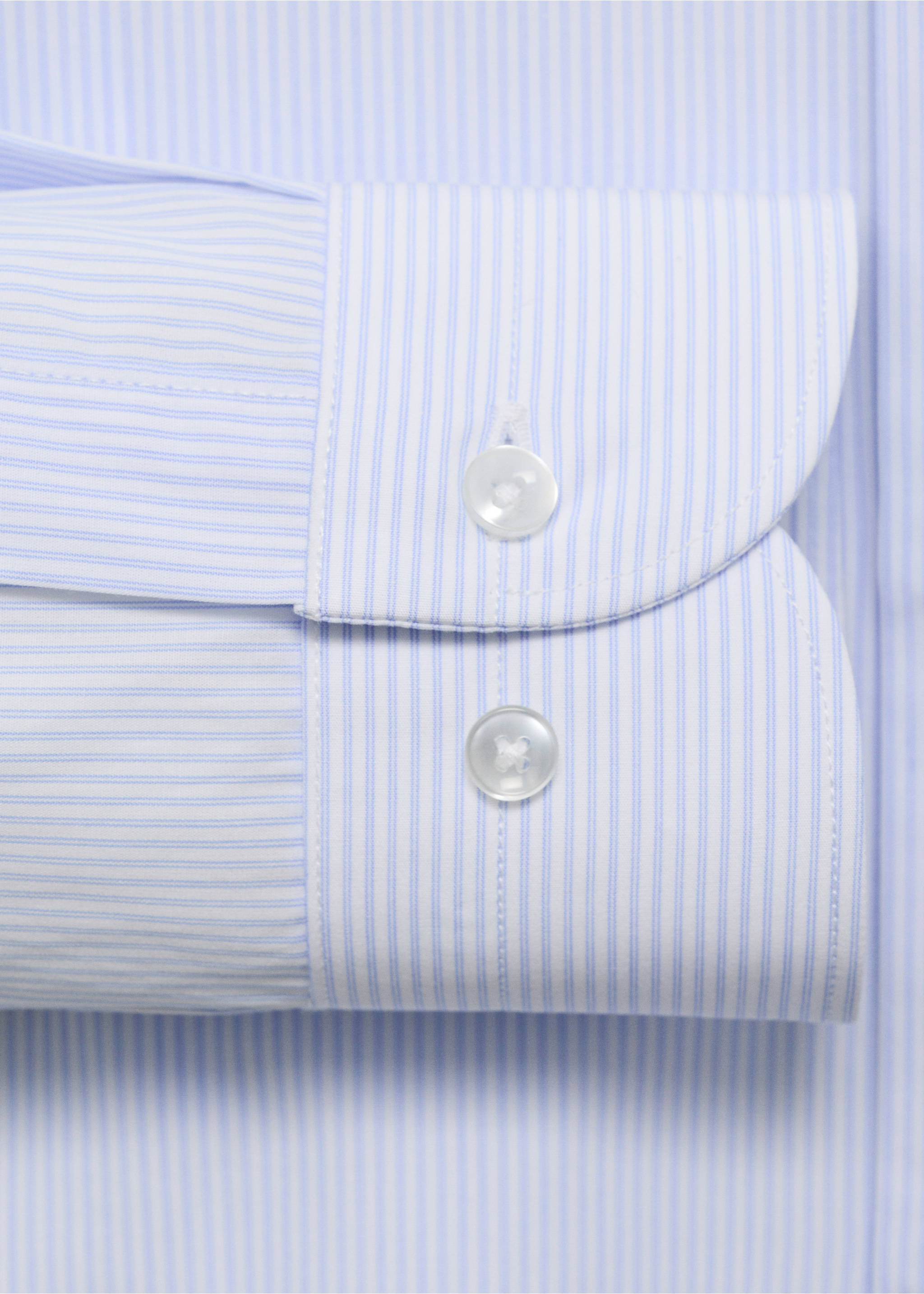 Slim fit thousand striped suit shirt - Details of the article 0, Blue. Ref: 17061227-00.