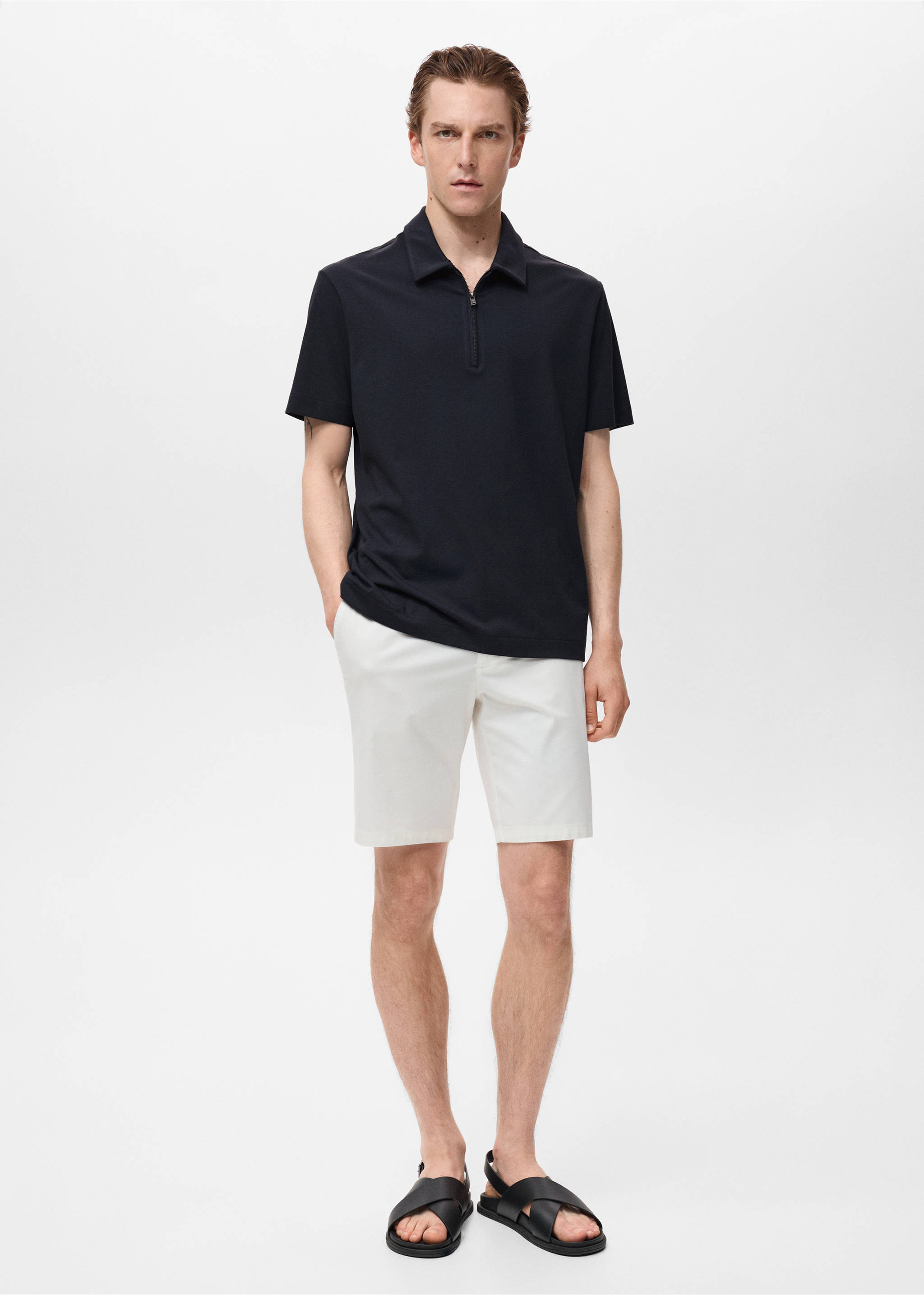 Zip neck polo shirt - General plane, Navy. Ref: 17061229-00.