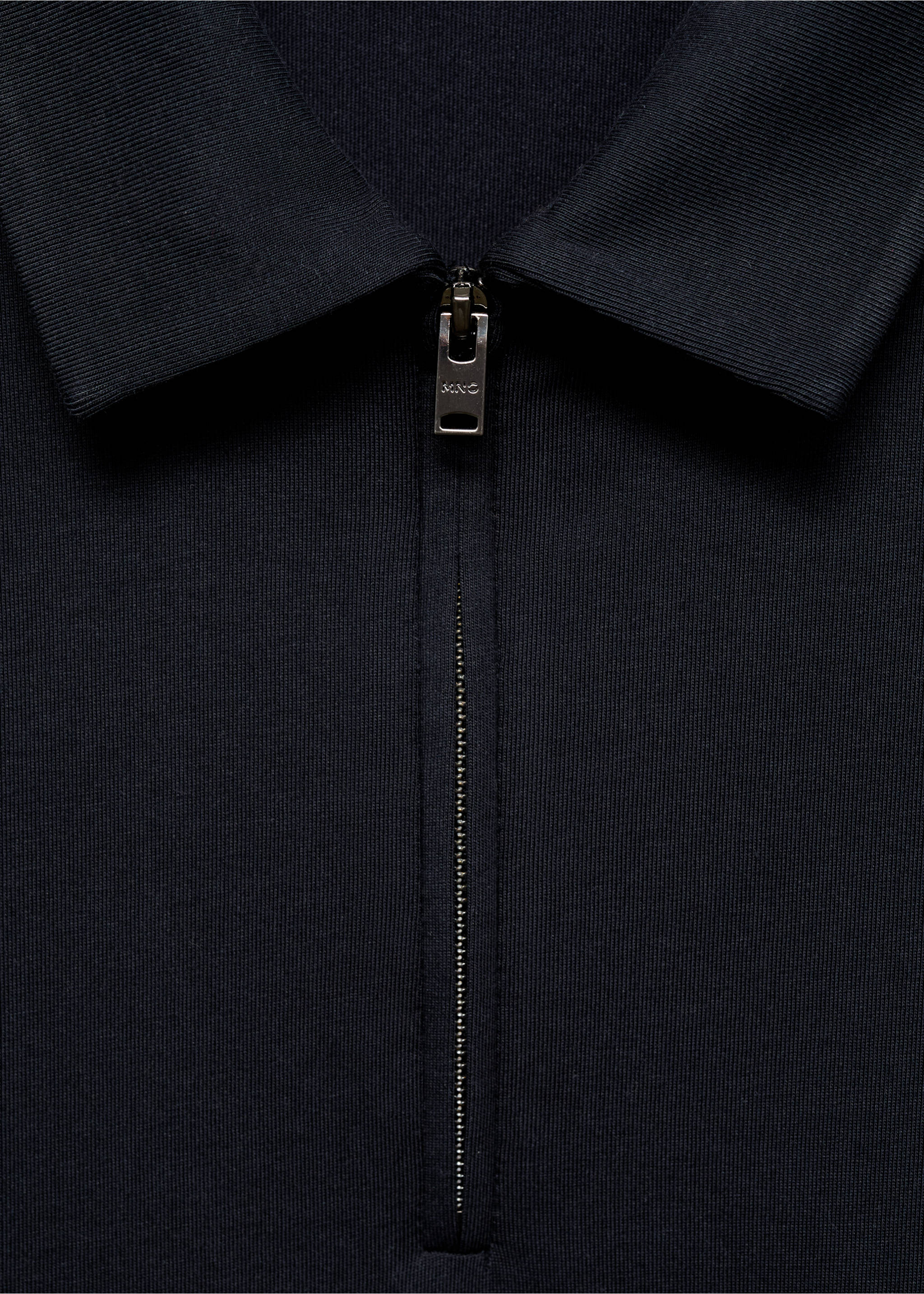 Zip neck polo shirt - Details of the article 8, Navy. Ref: 17061229-00.