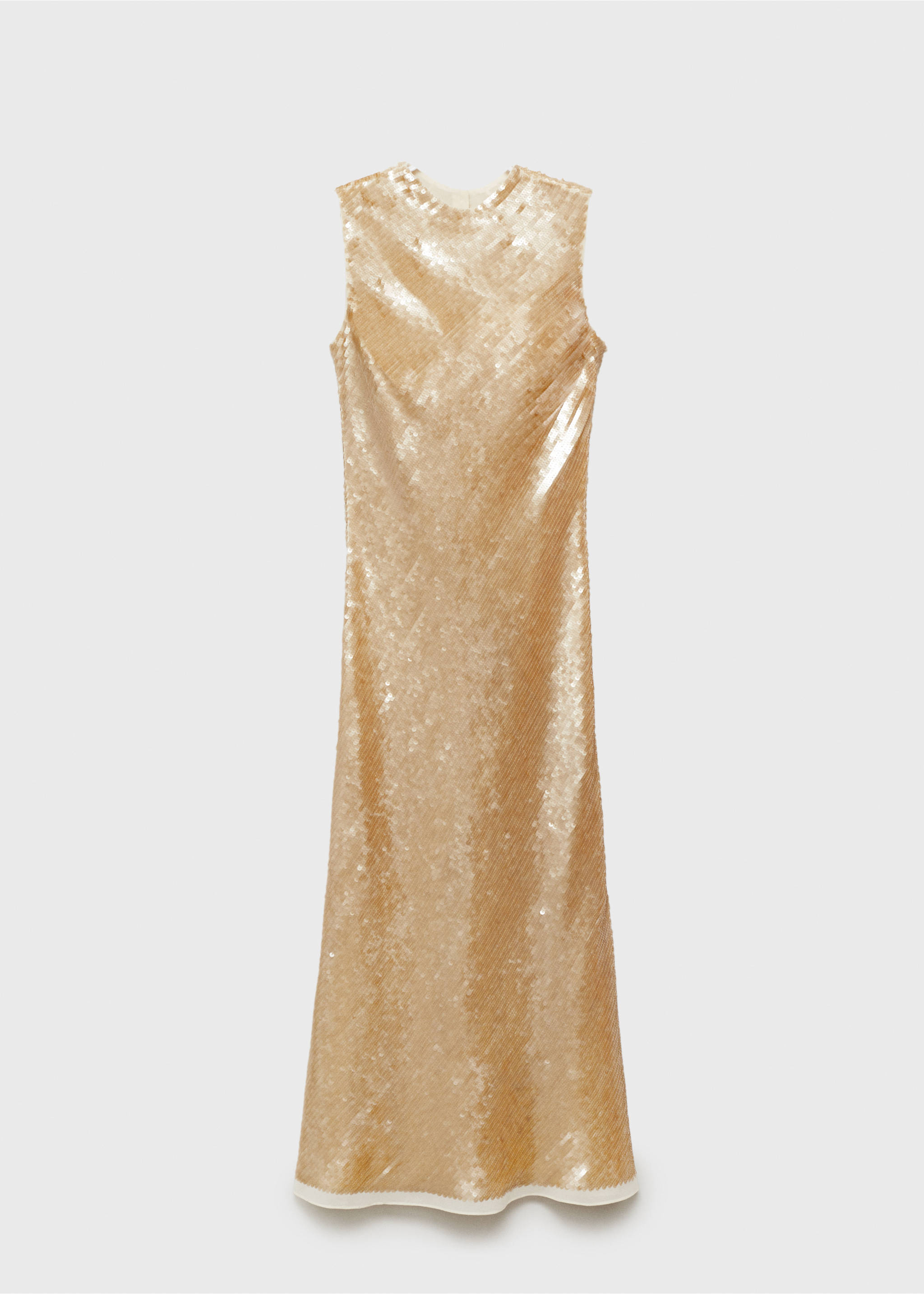 Vestido lentejuelas escote espalda - Artículo sin modelo, Amarillo pastel. Ref: 17061230-00.