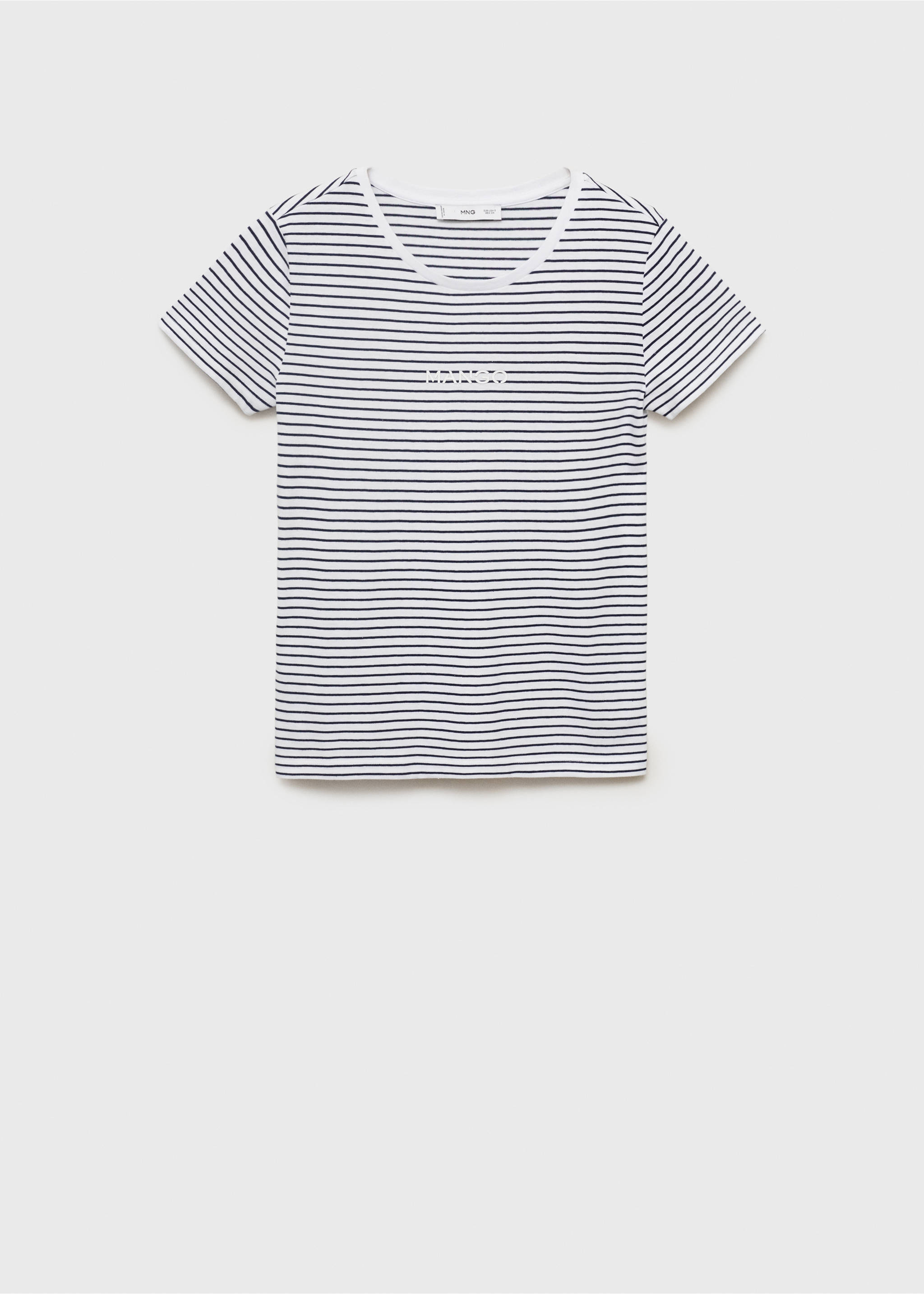 Gestreept T-shirt met logo - Artikel zonder model, Marineblauw. Ref: 17061242-00.