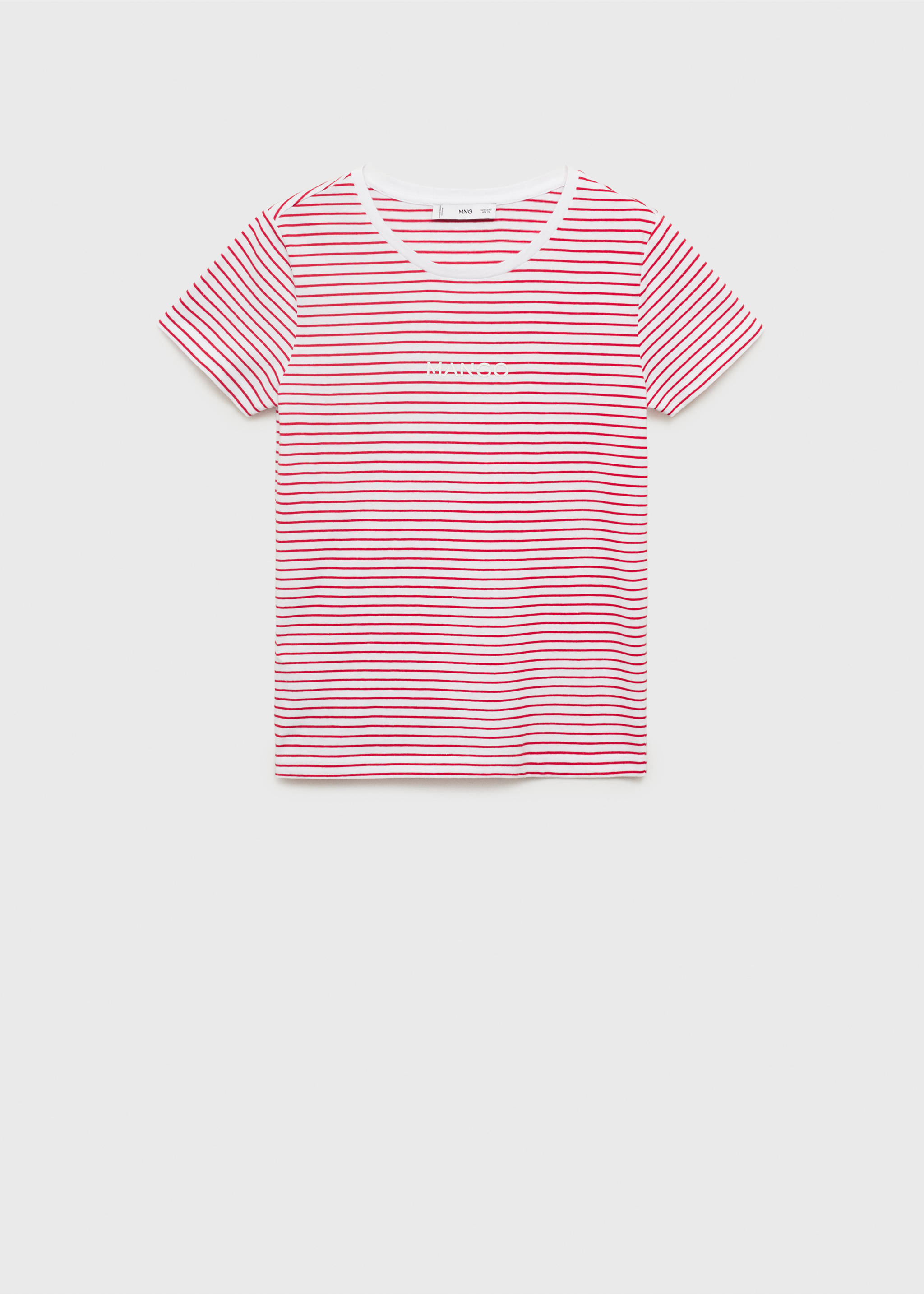 Striped logo T-shirt - Article without model, Red. Ref: 17061242-00.