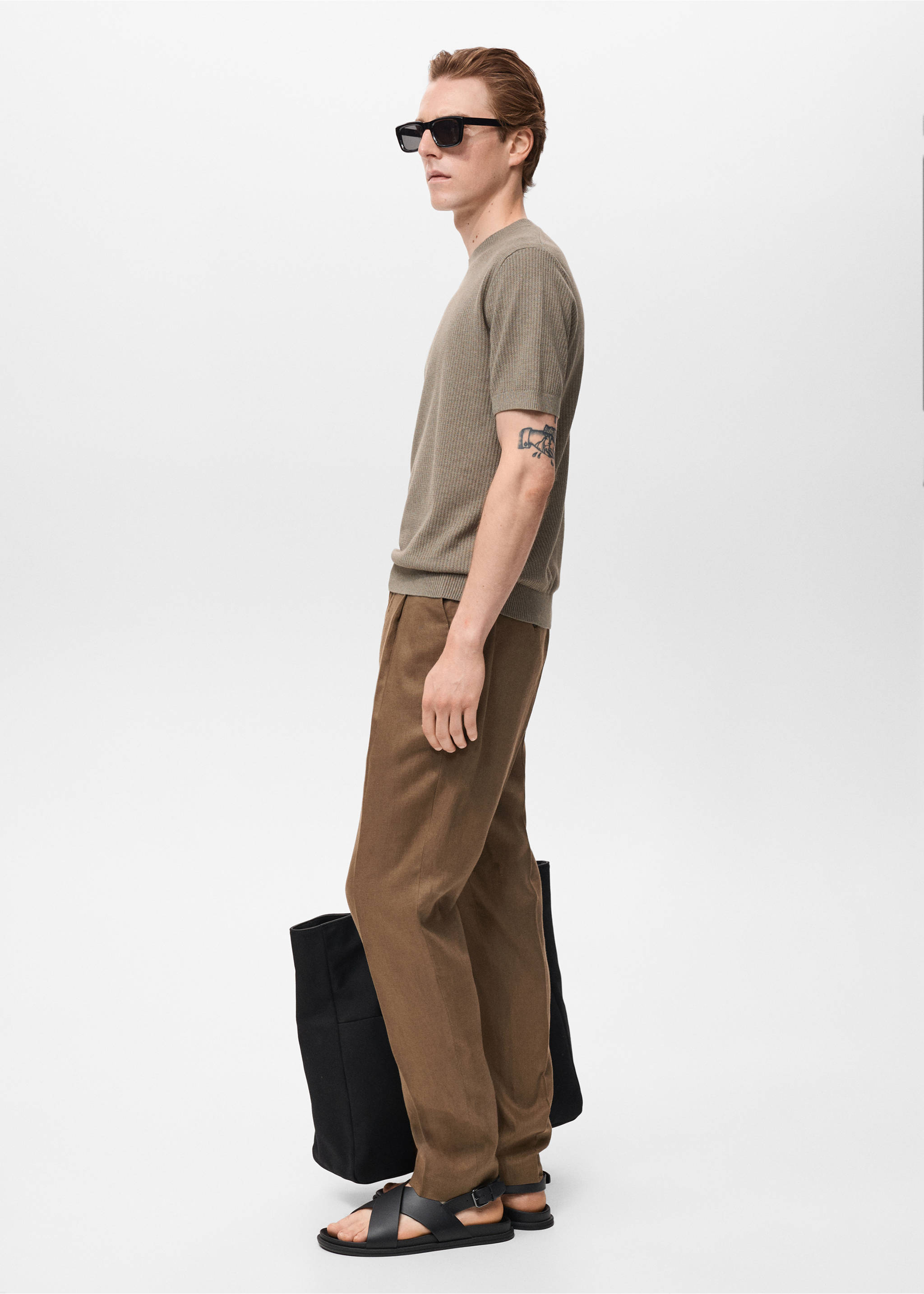 Camiseta punto canalé - Detalle del artículo 2, Verde oscuro. Ref: 17061243-00.