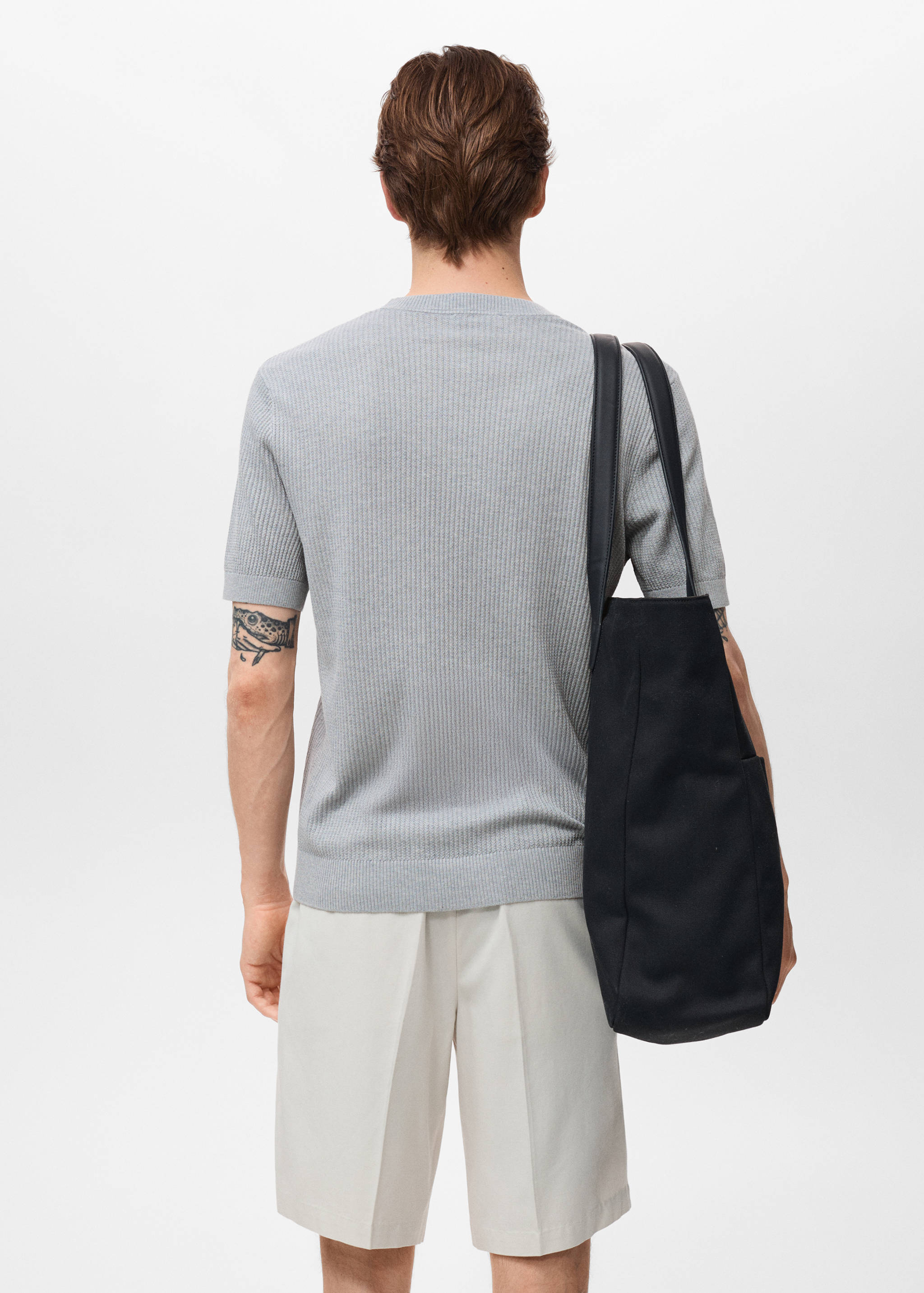 Ribbed  knit t-shirt - Reverse of the article