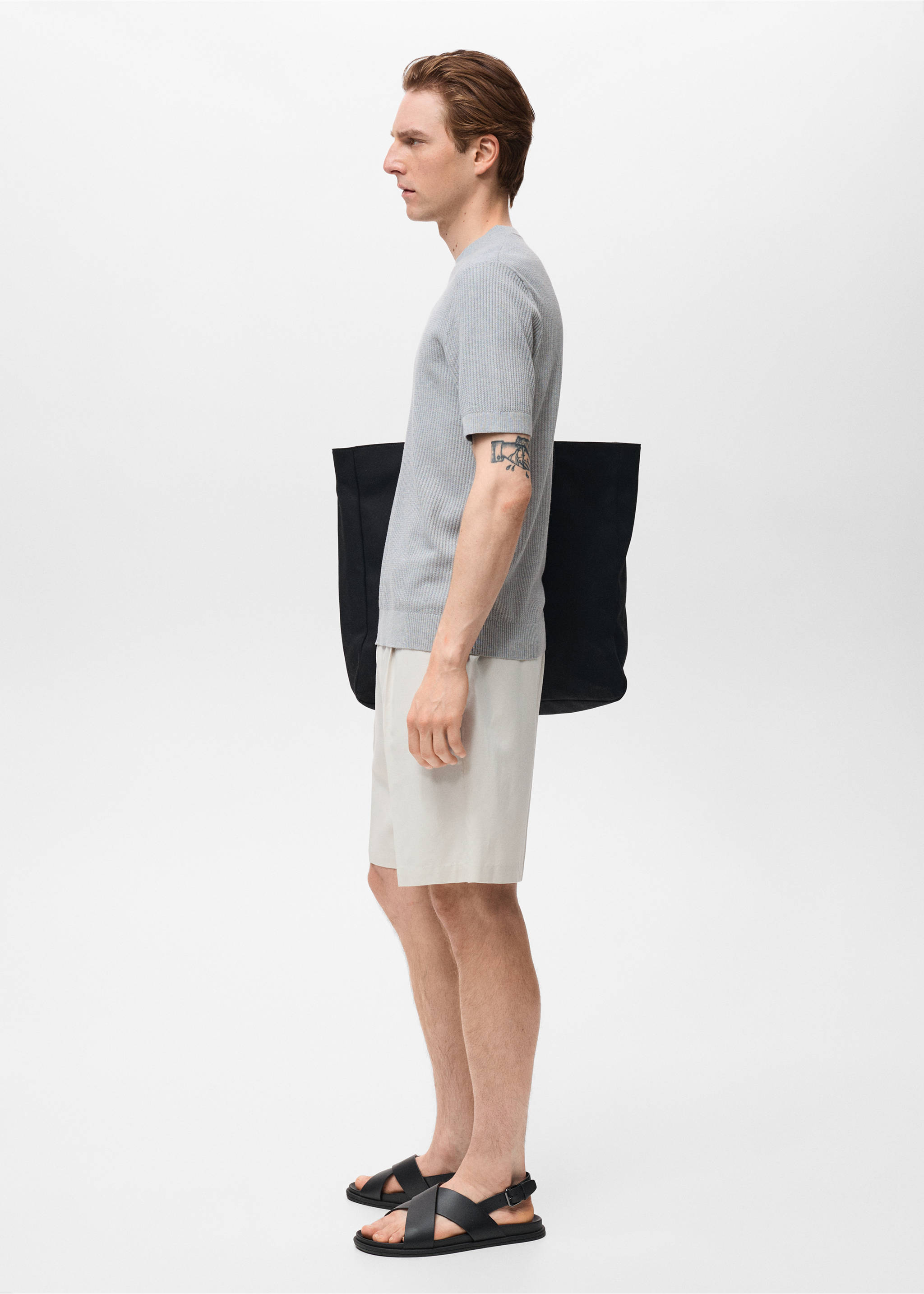 Camiseta punto canalé - Detalle del artículo 2, Azul celeste. Ref: 17061243-00.