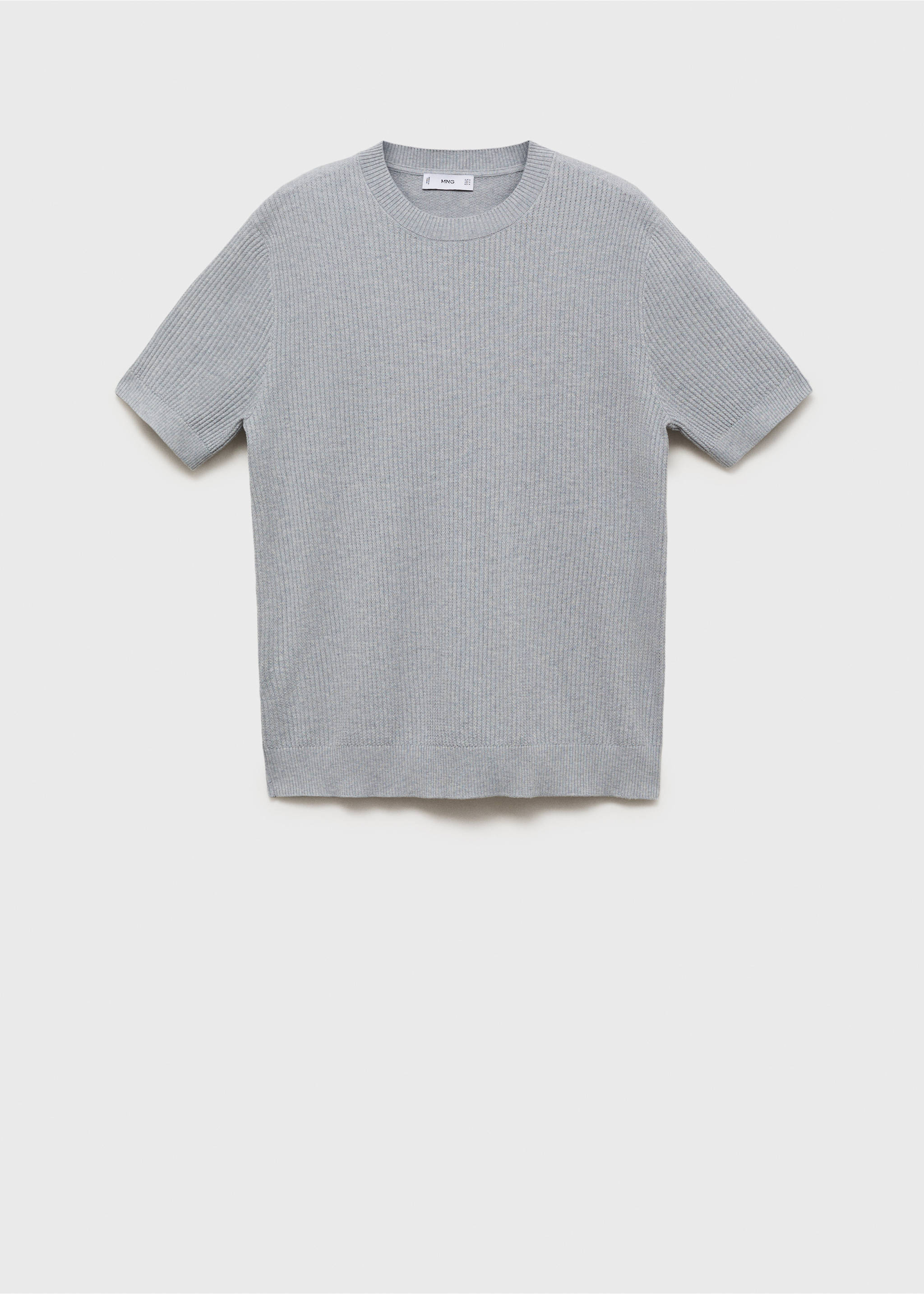 Geripptes Strick-T-Shirt - Artikel ohne Model, Himmelblau. Ref: 17061243-00.