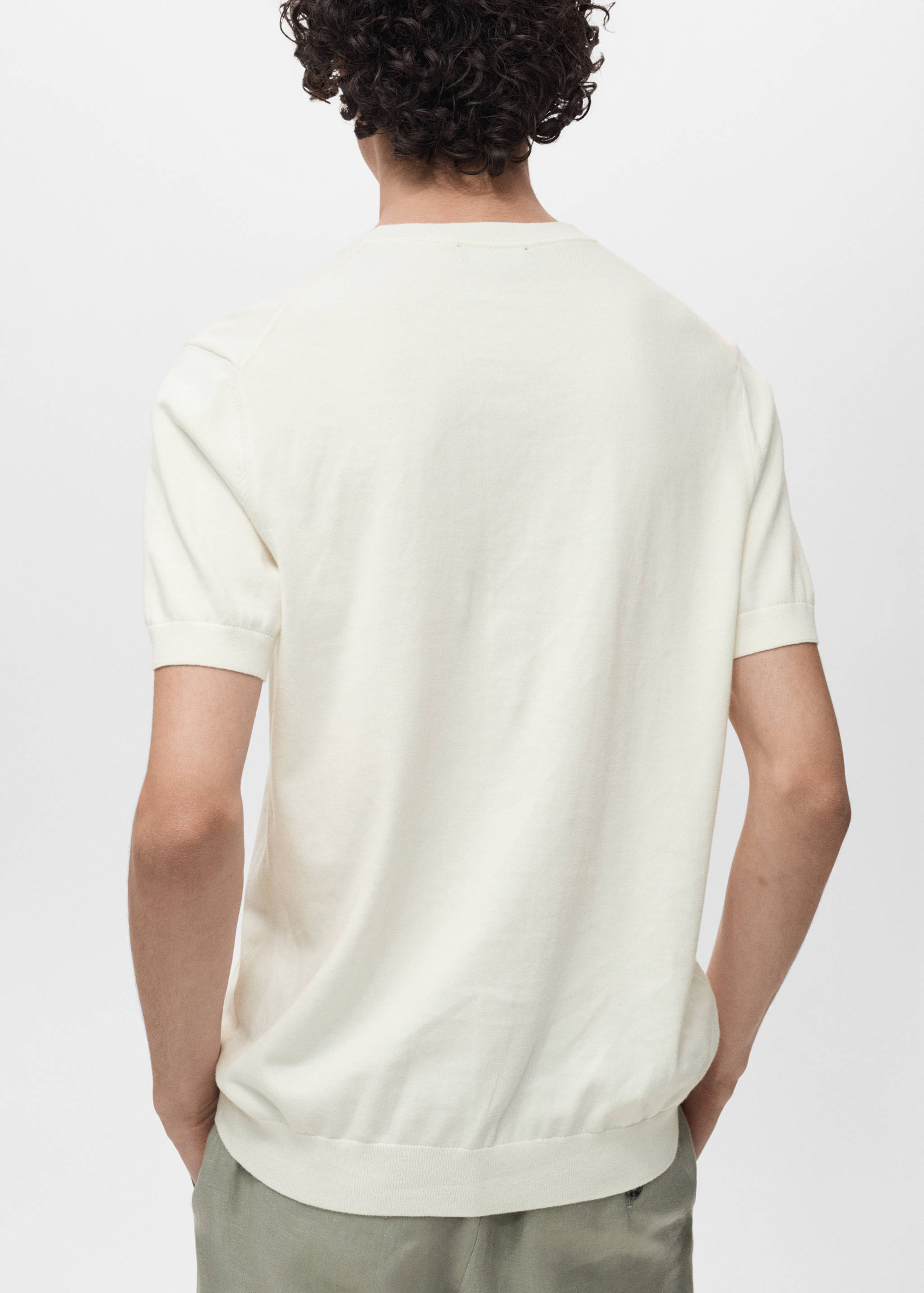 Cotton fine-knit t-shirt - Reverse of the article