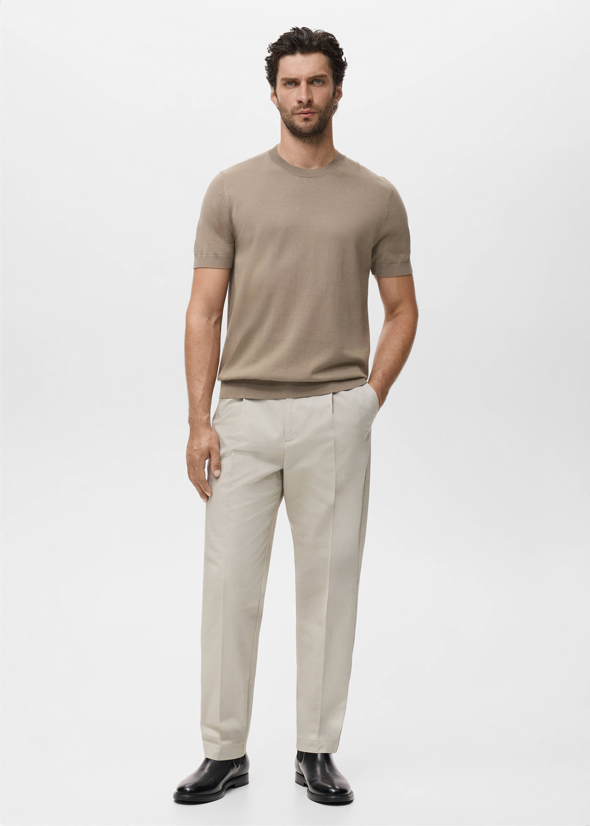 Cotton fine-knit t-shirt - General plane