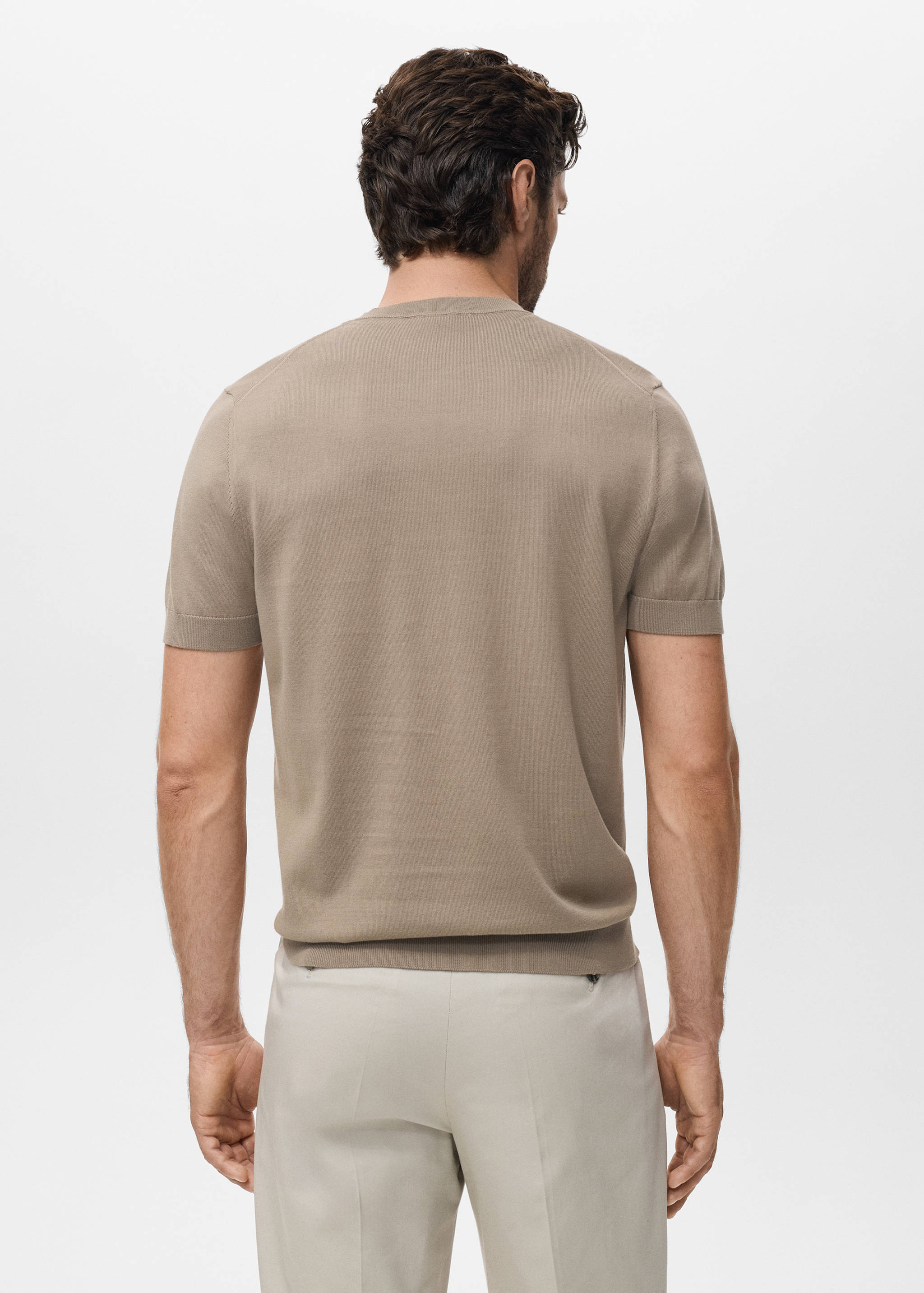 Cotton fine-knit t-shirt - Reverse of the article