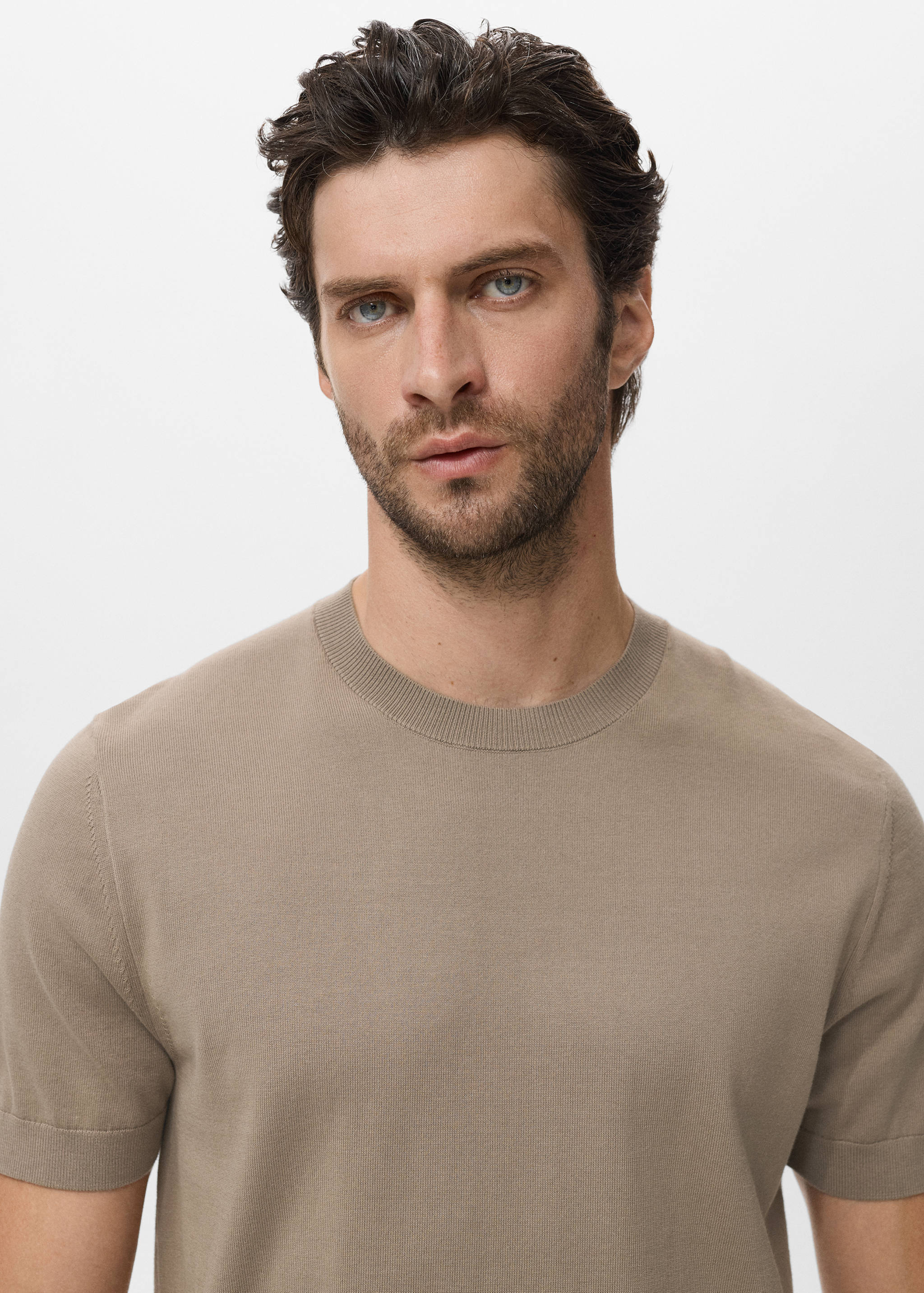 Cotton fine-knit t-shirt - Details of the article 1