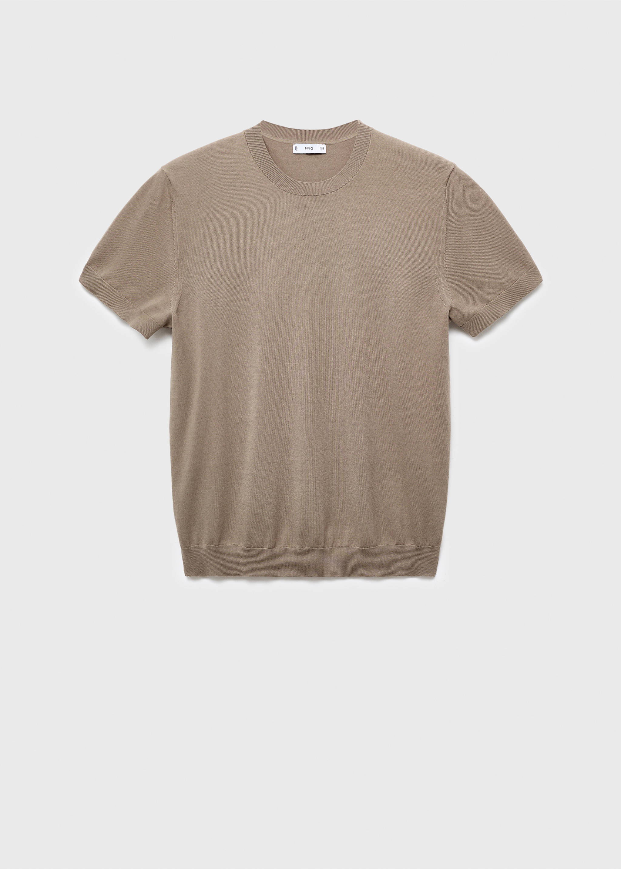 Cotton fine-knit t-shirt - Article without model, Medium Brown. Ref: 17061245-00.