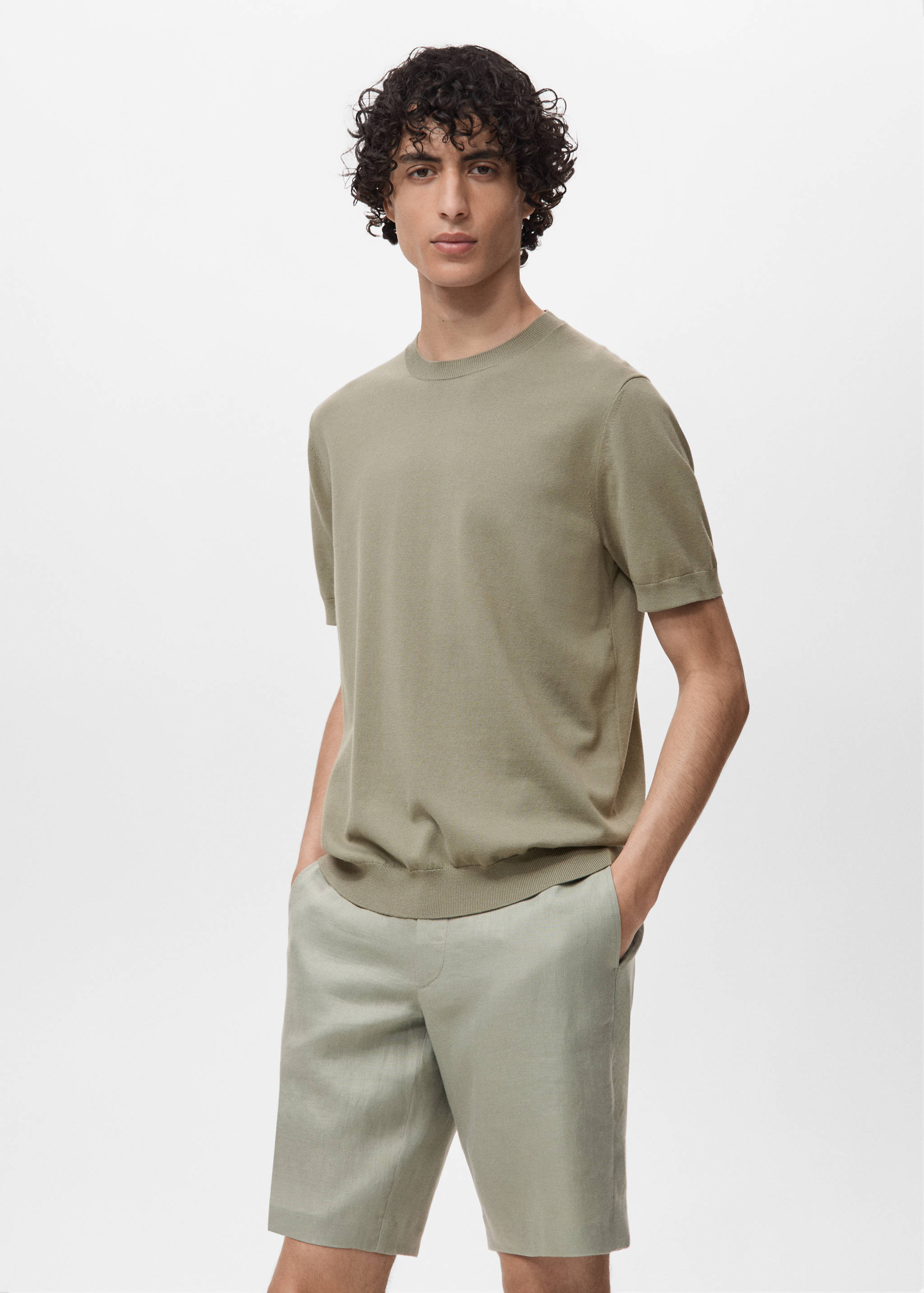 Cotton fine-knit t-shirt - Medium plane