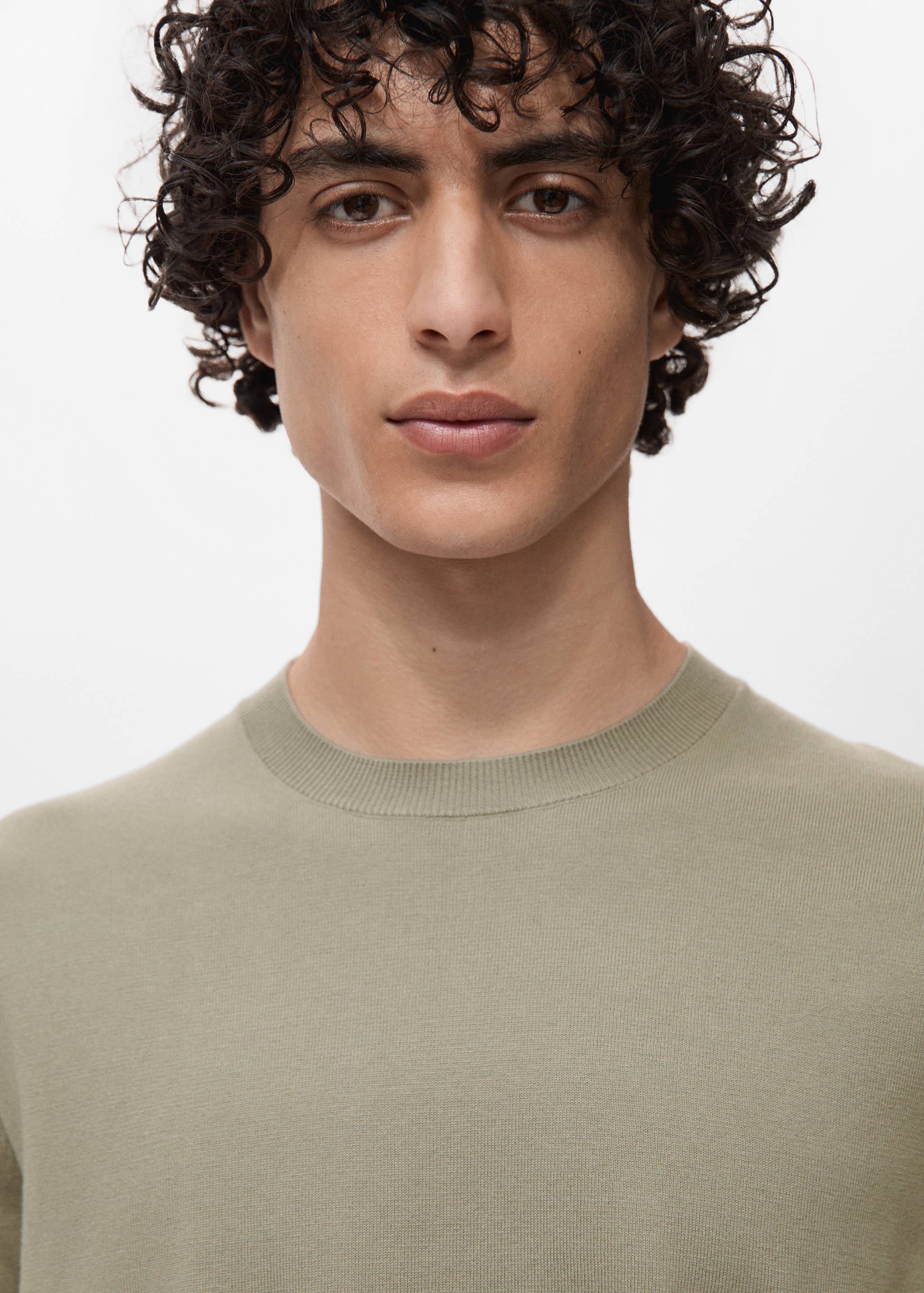 Cotton fine-knit t-shirt - Details of the article 1
