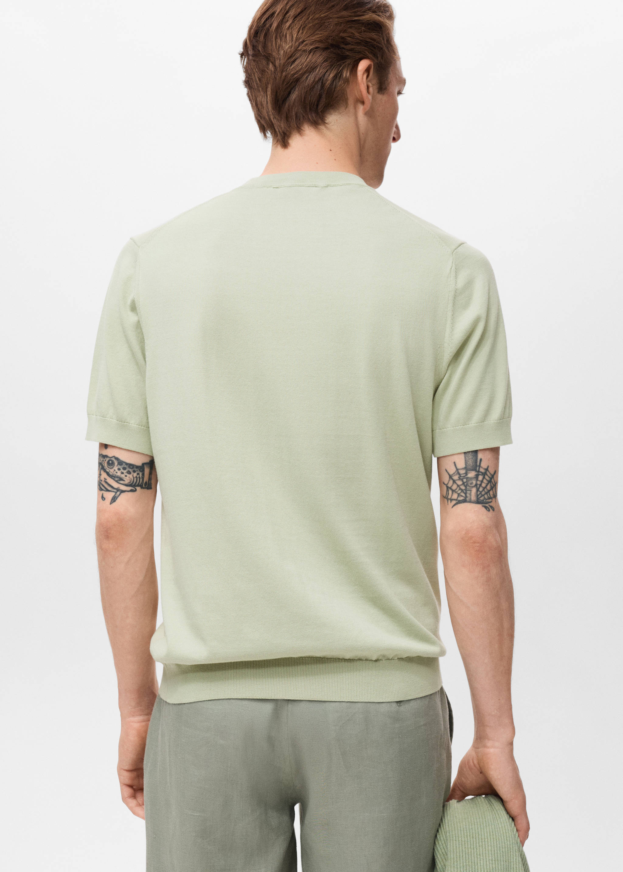 Cotton fine-knit t-shirt - Reverse of the article