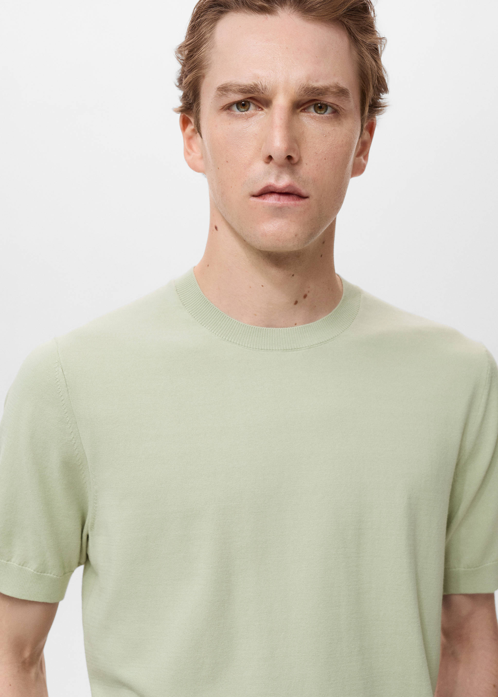 Cotton fine-knit t-shirt - Details of the article 1