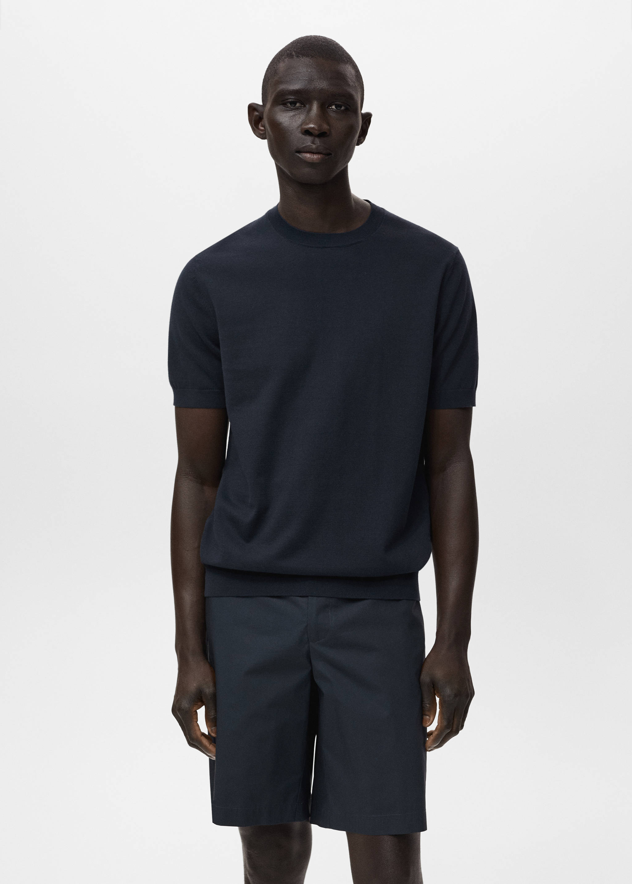 Cotton fine-knit t-shirt - Medium plane