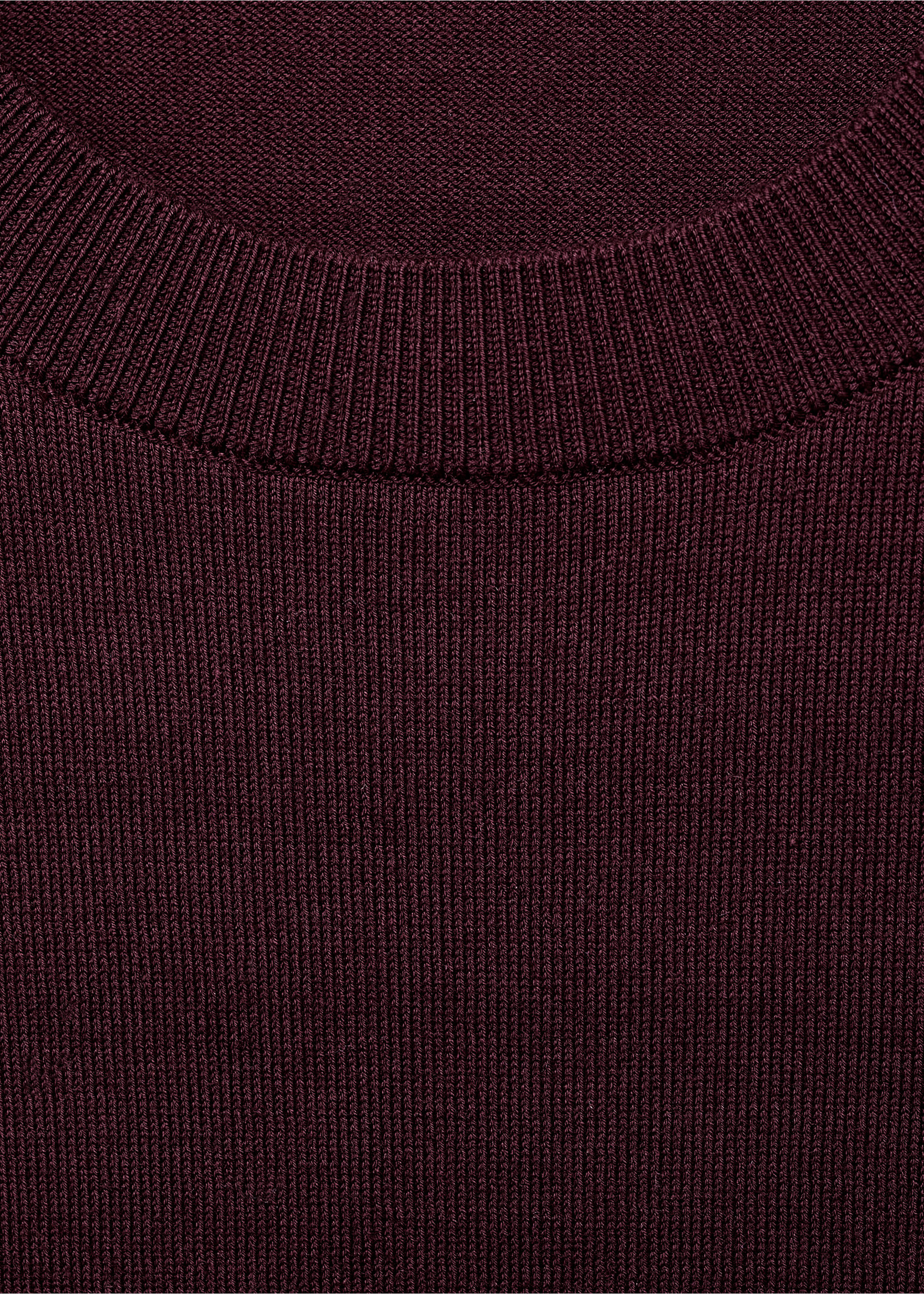 Cotton fine-knit t-shirt - Details of the article 8, Burgundy. Ref: 17061245-00.