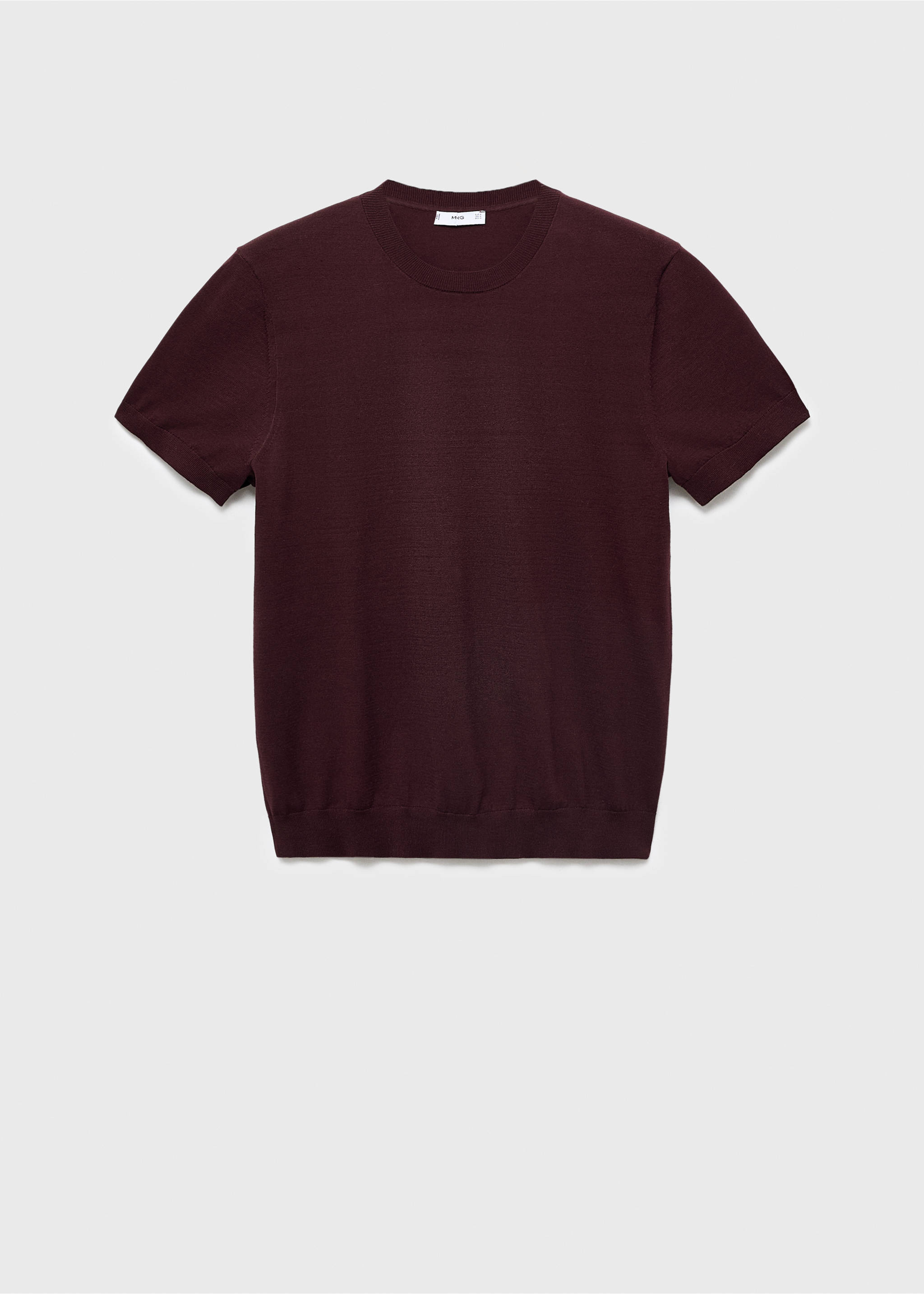 Cotton fine-knit t-shirt - Article without model, Burgundy. Ref: 17061245-00.