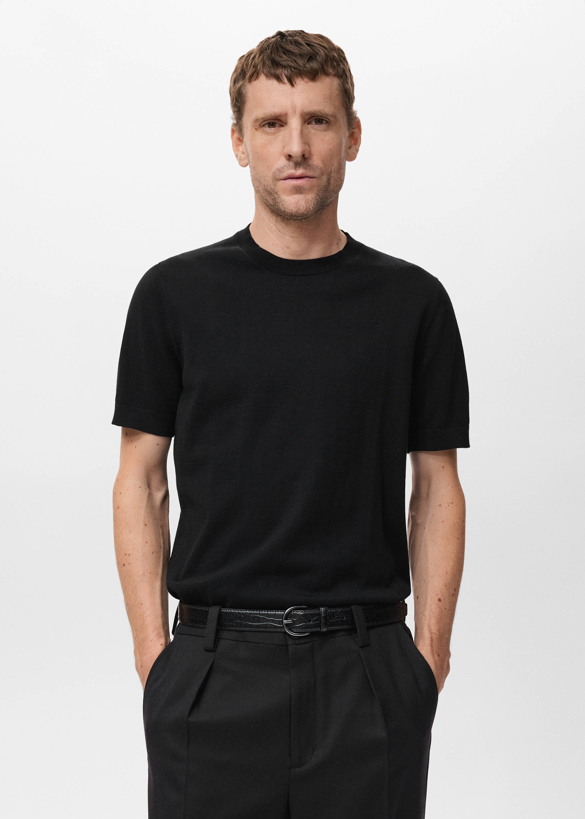 Cotton fine-knit t-shirt - Medium plane