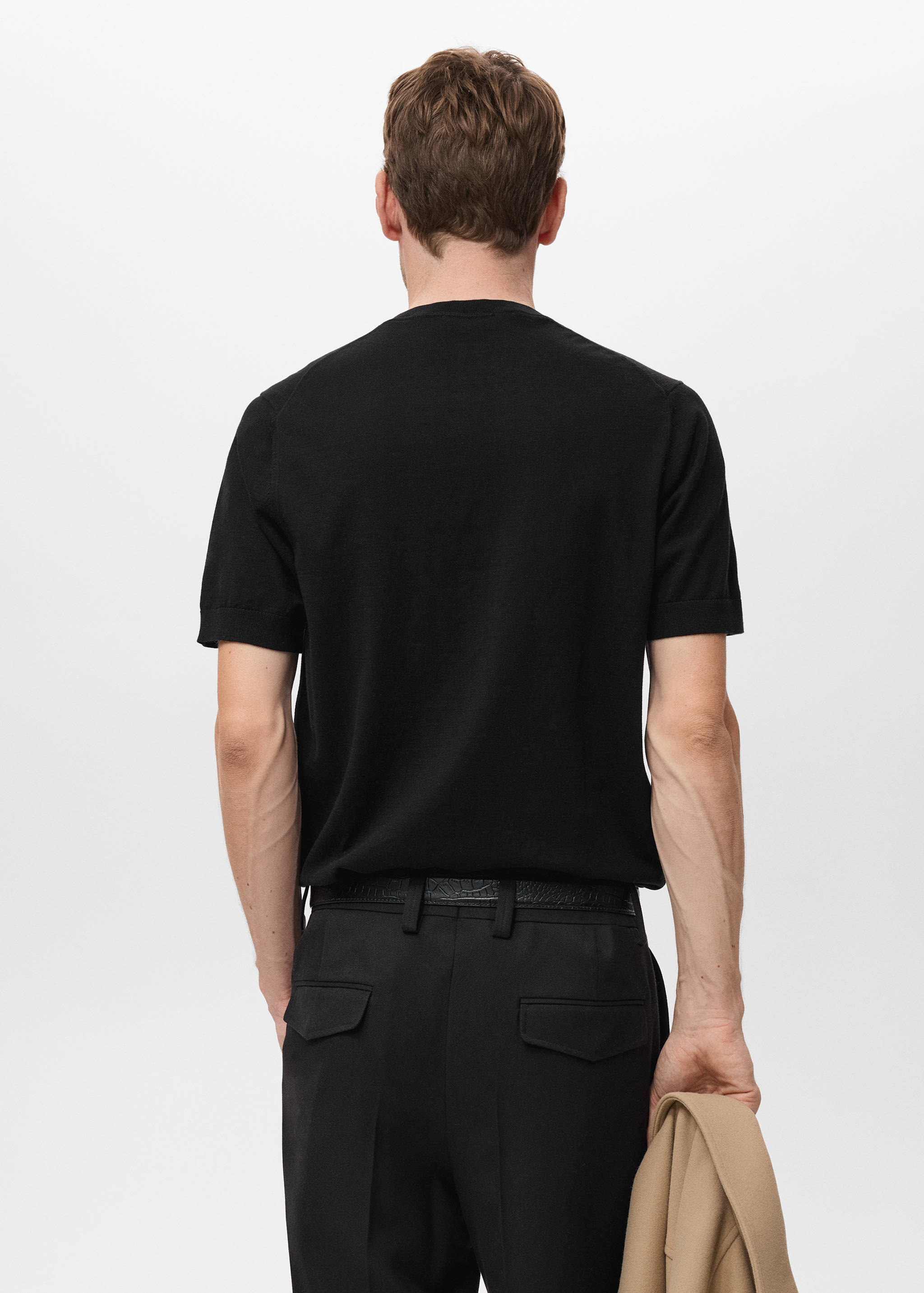 Cotton fine-knit t-shirt - Reverse of the article
