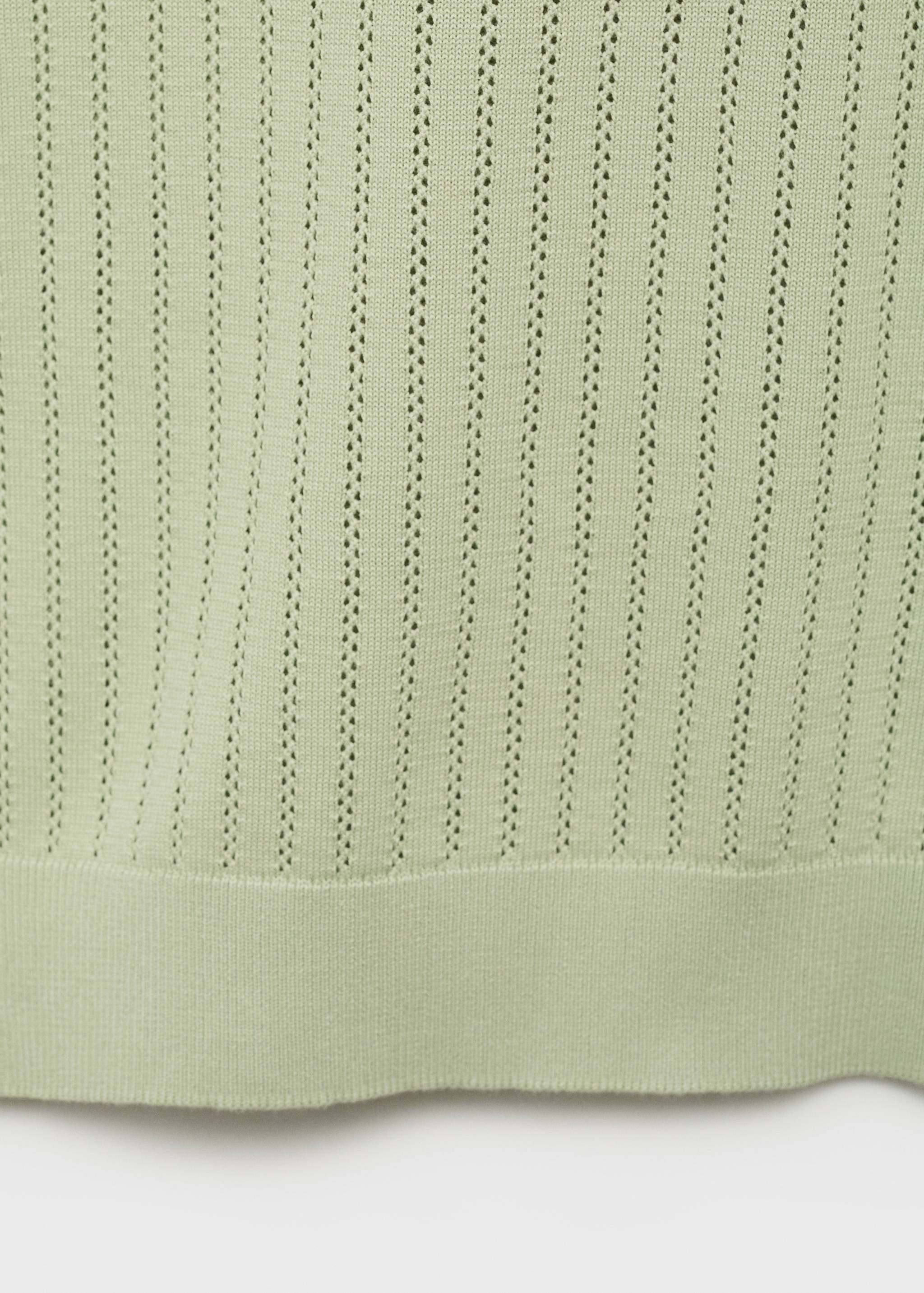 Striped openwork cotton t-shirt - Details of the article 0