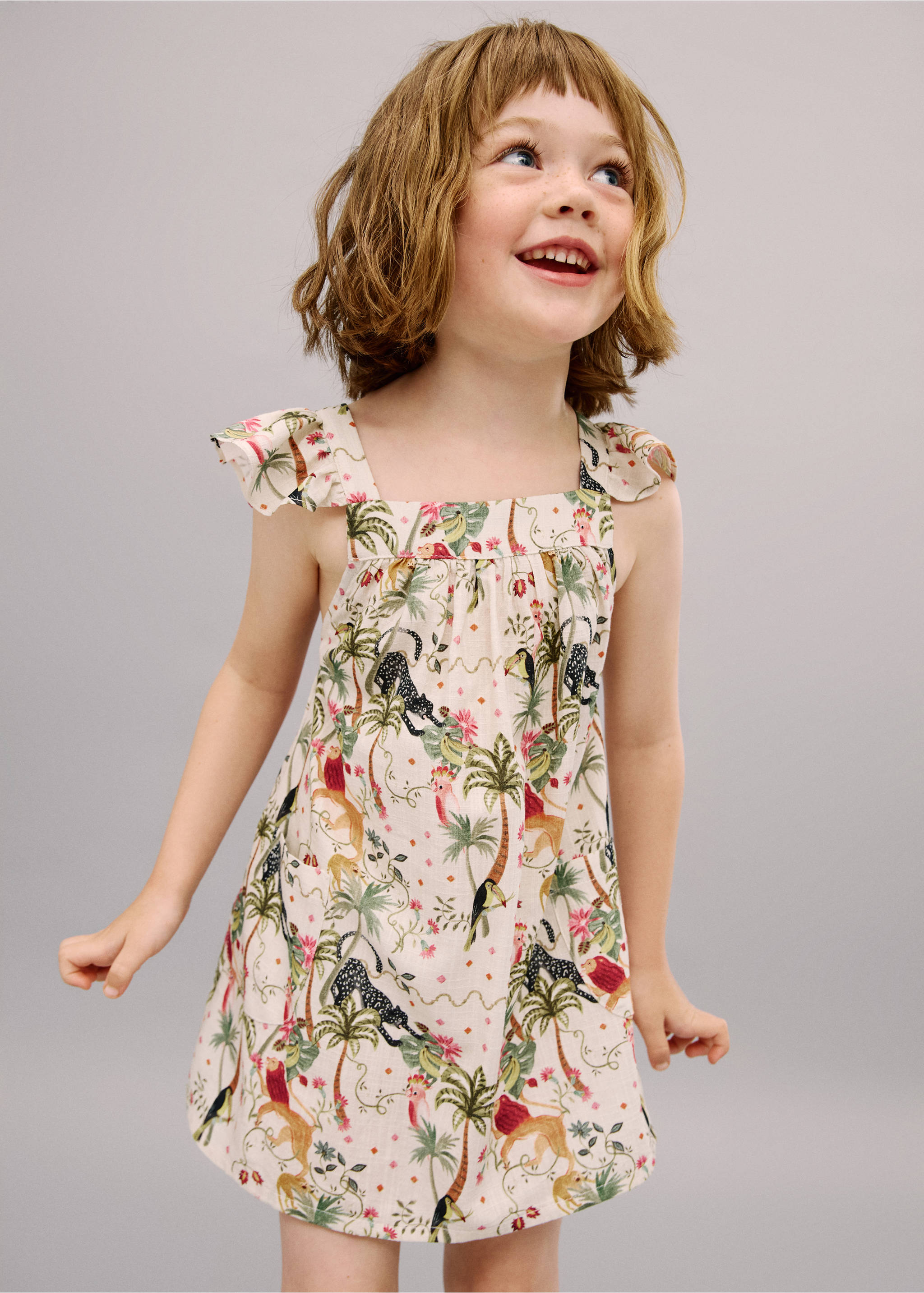 Floral print dress - General plane, Ecru. Ref: 17061247-00.