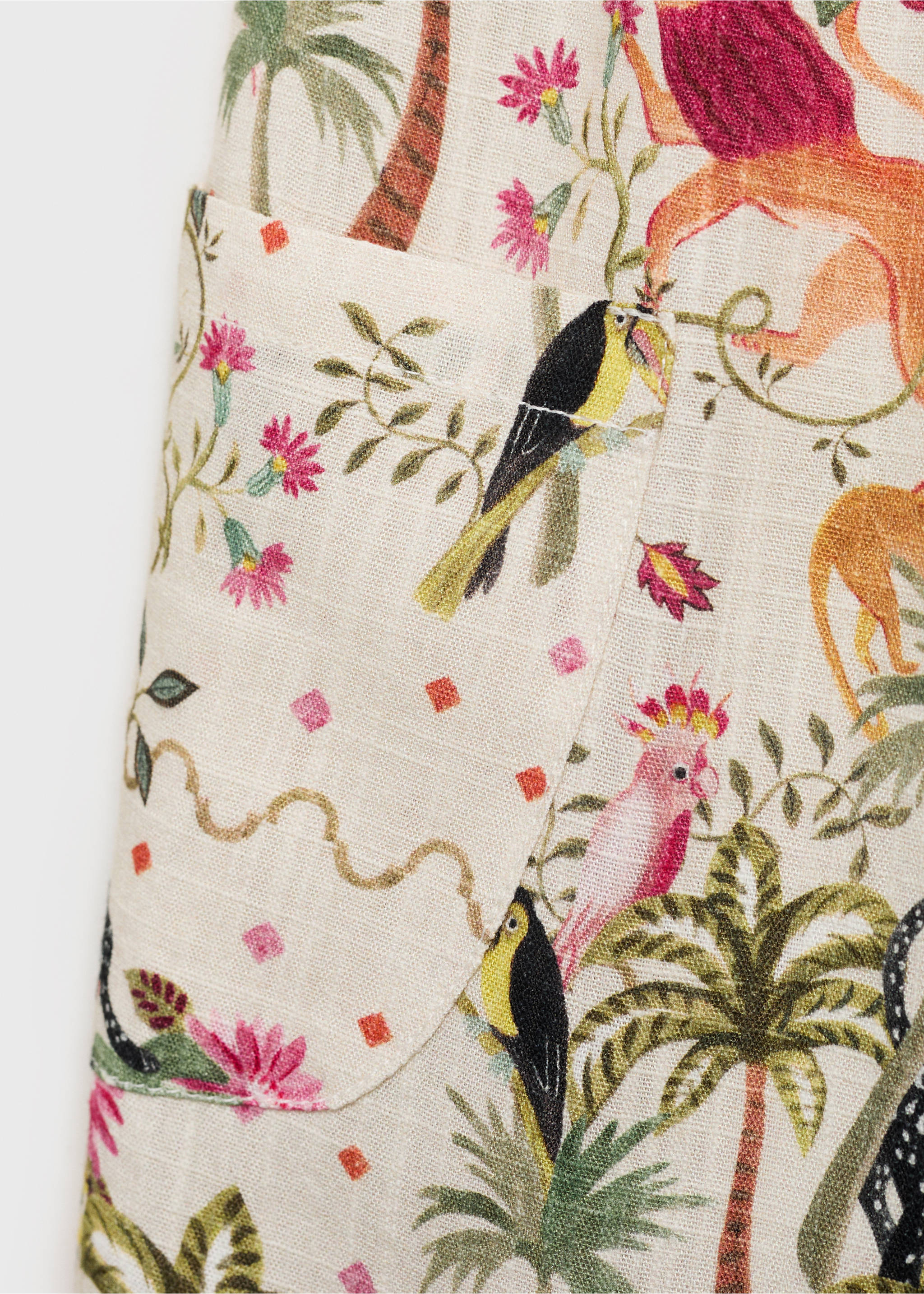Floral print dress - Details of the article 0, Ecru. Ref: 17061247-00.