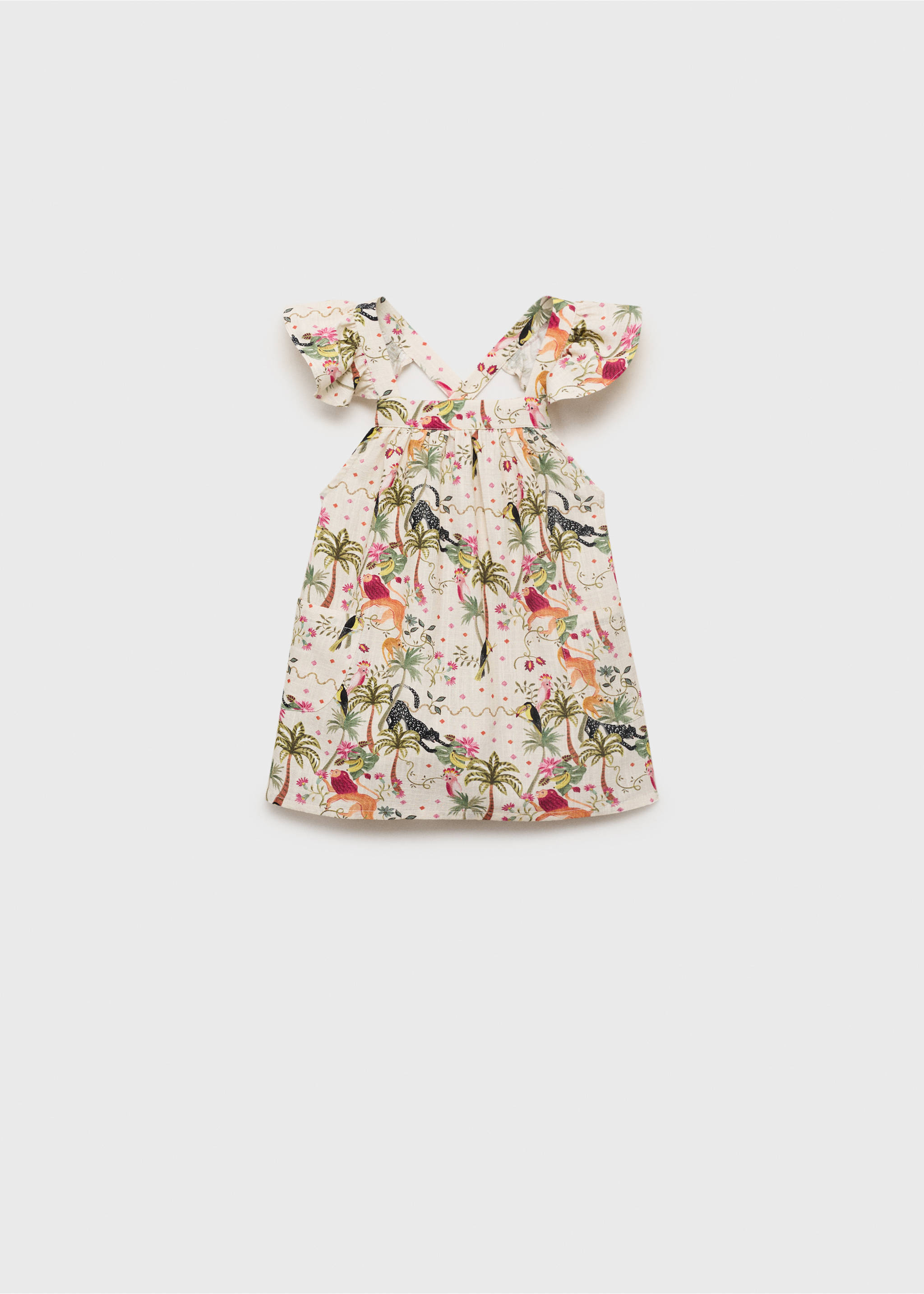 Floral print dress - Article without model, Ecru. Ref: 17061247-00.