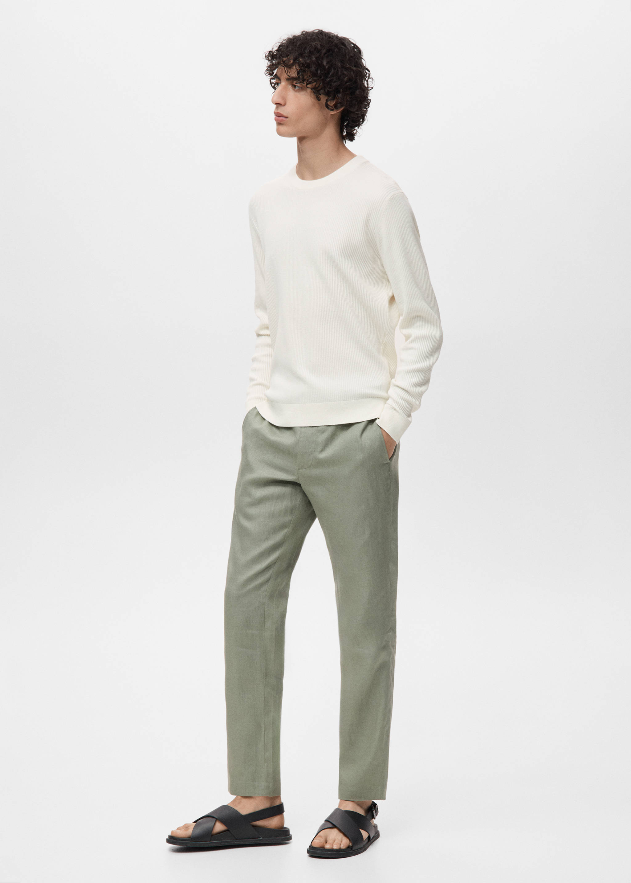 Fine rib-knit cotton sweater - Details of the article 2