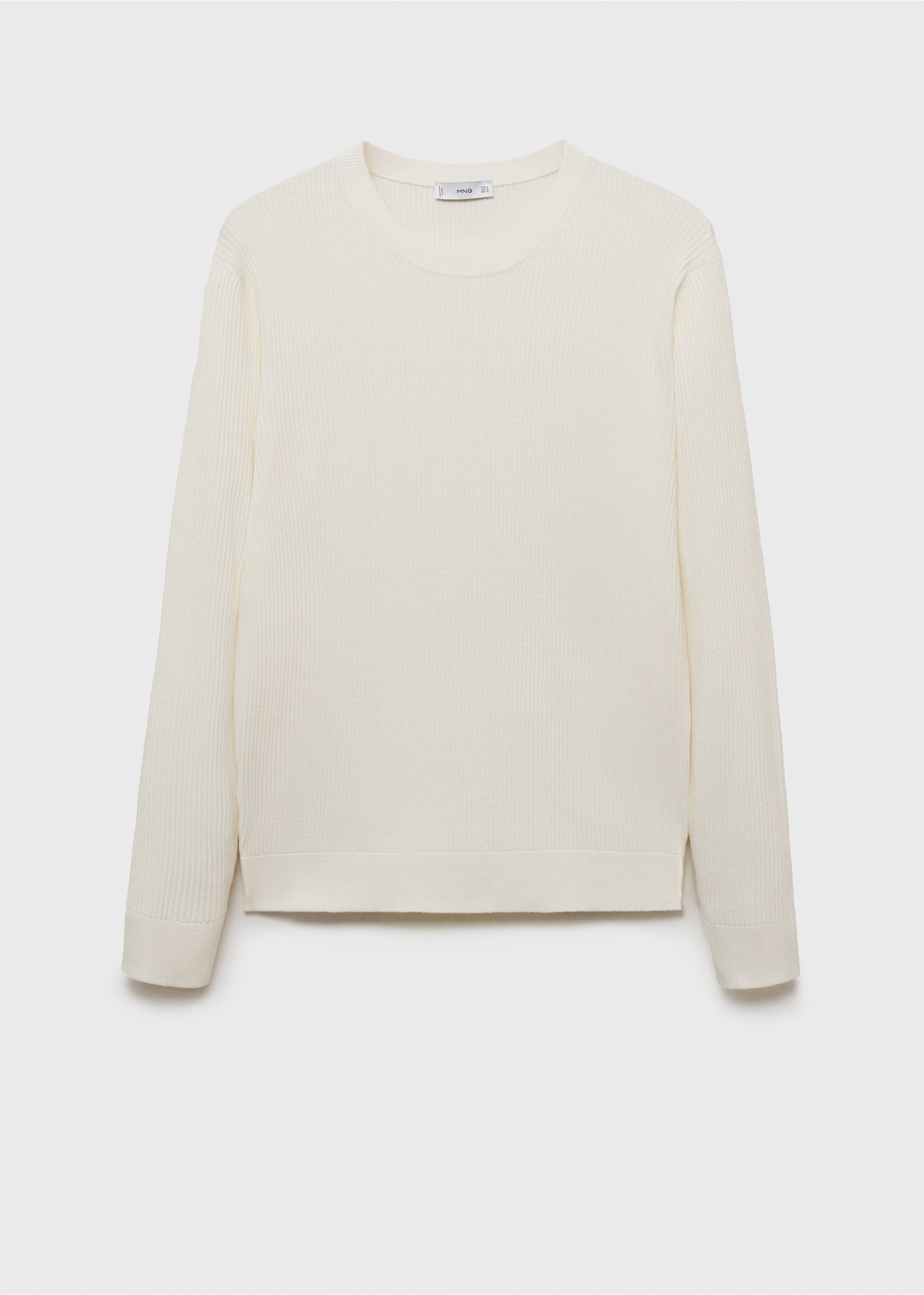 Fine rib-knit cotton sweater - Article without model, Off White. Ref: 17061248-00.