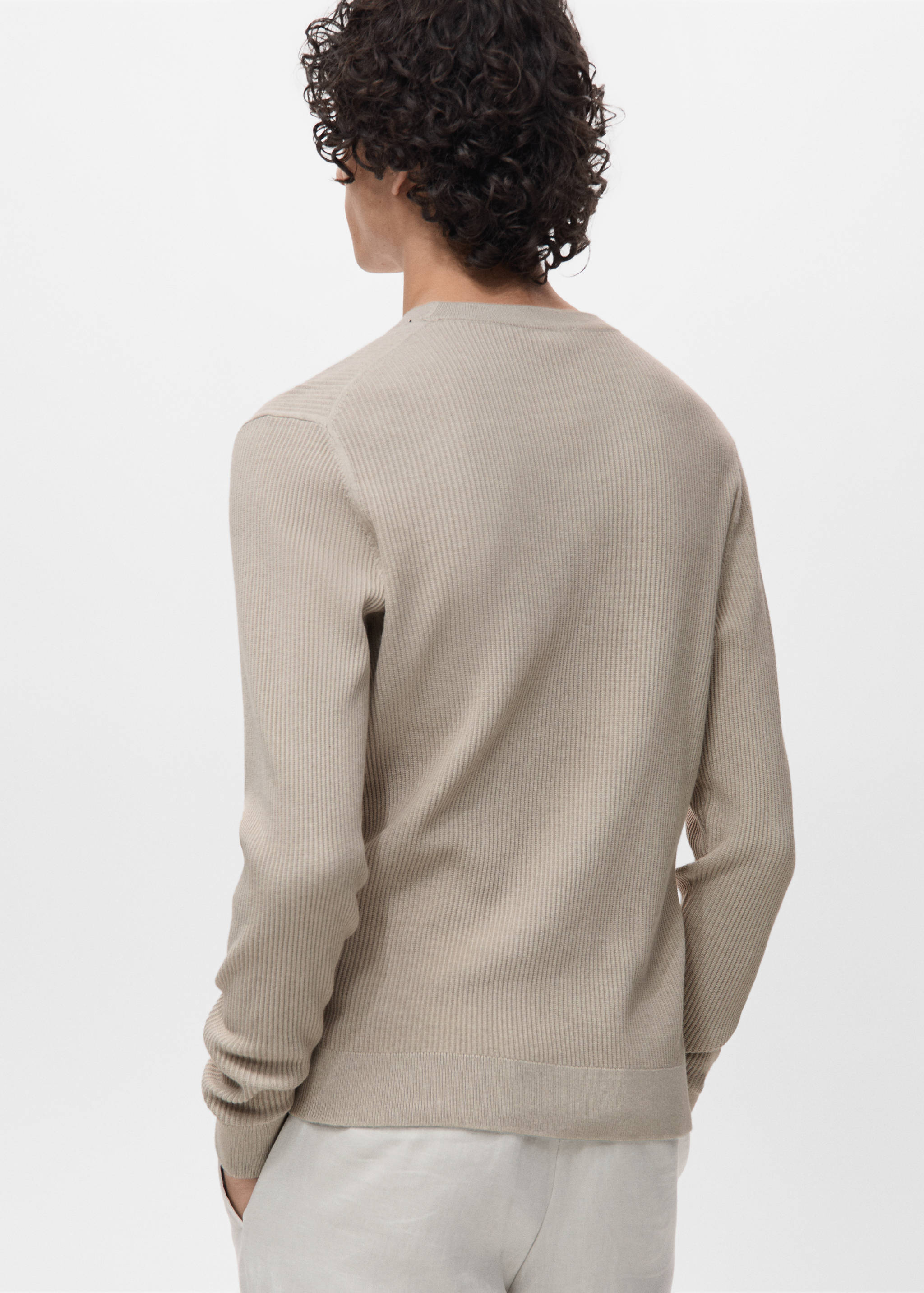 Fine rib-knit cotton sweater - Reverse of the article