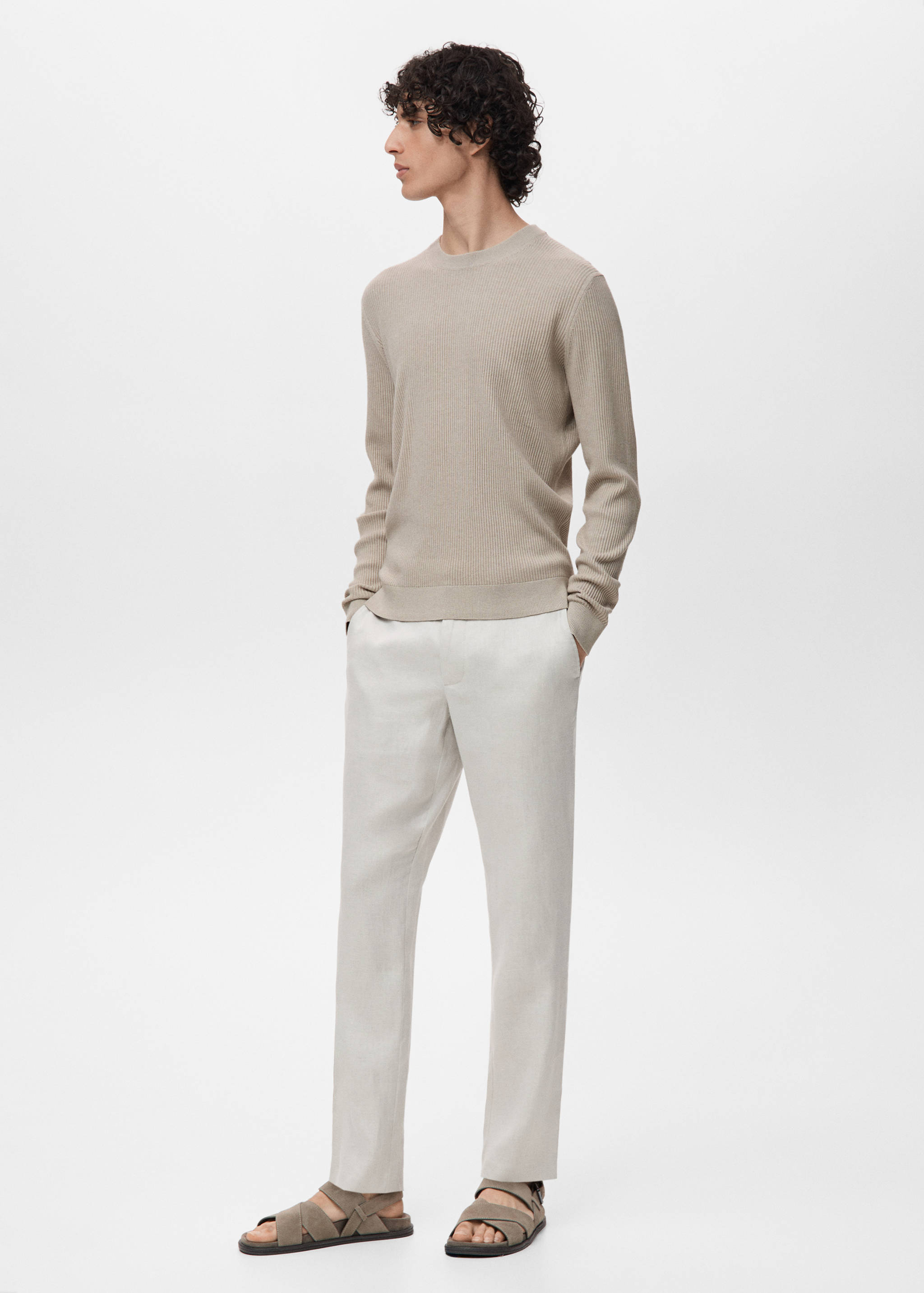 Fine rib-knit cotton sweater - Details of the article 2