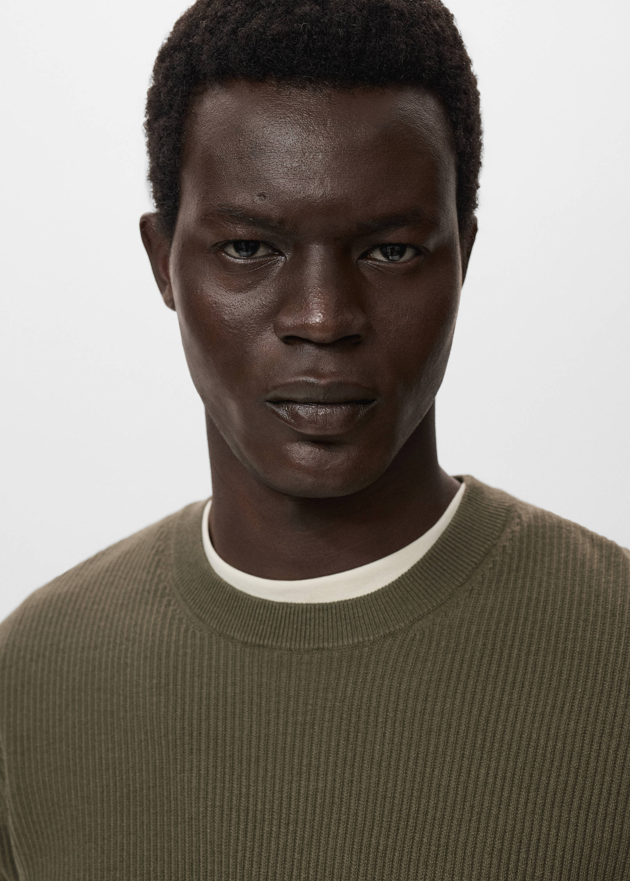 Fine rib-knit cotton sweater - Details of the article 1