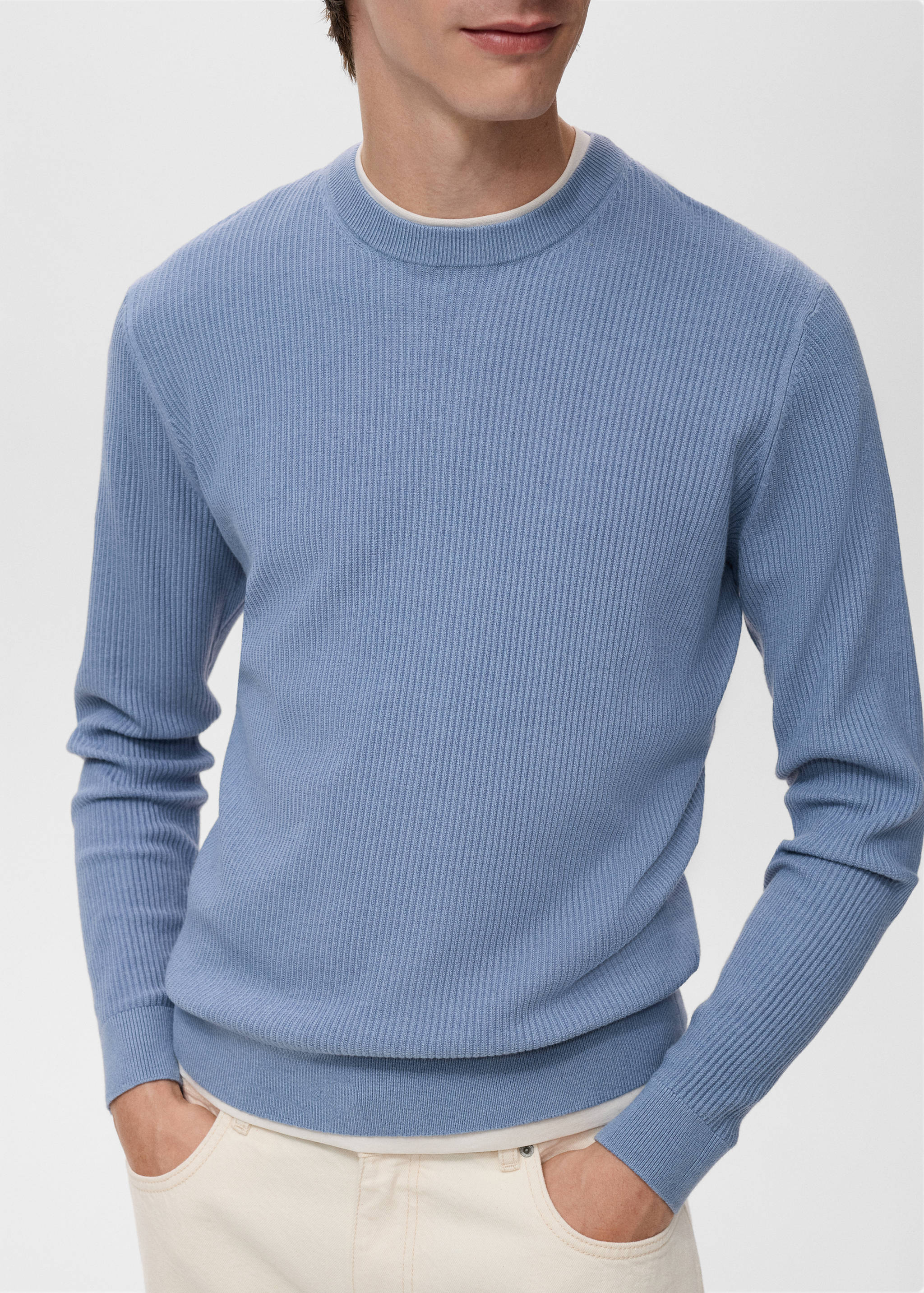 Fine rib-knit cotton sweater - Details of the article 6