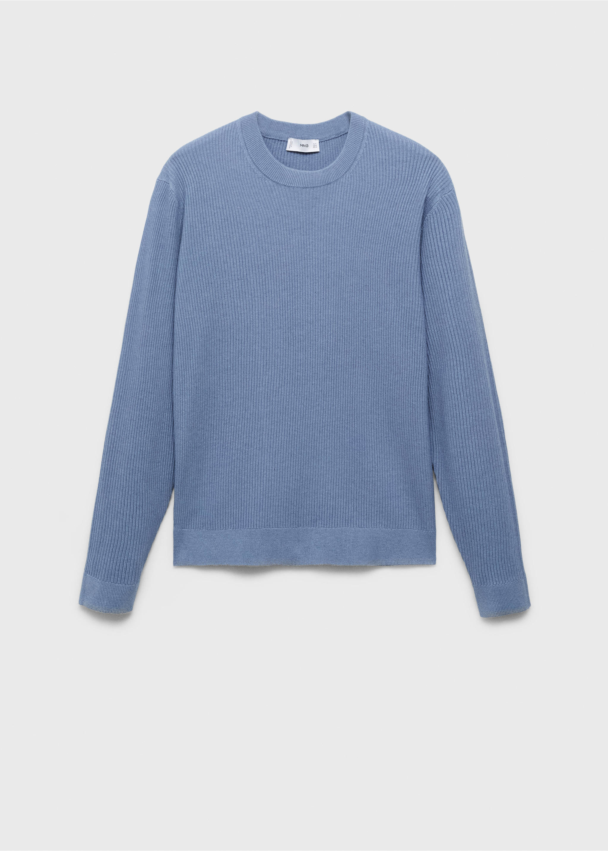 Fine rib-knit cotton sweater - Article without model, China Blue. Ref: 17061248-00.