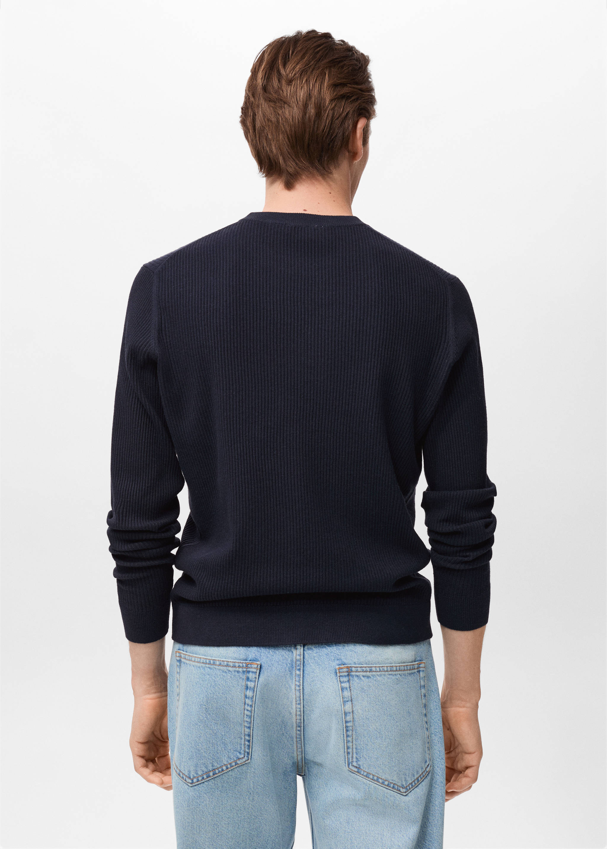 Fine rib-knit cotton sweater - Reverse of the article