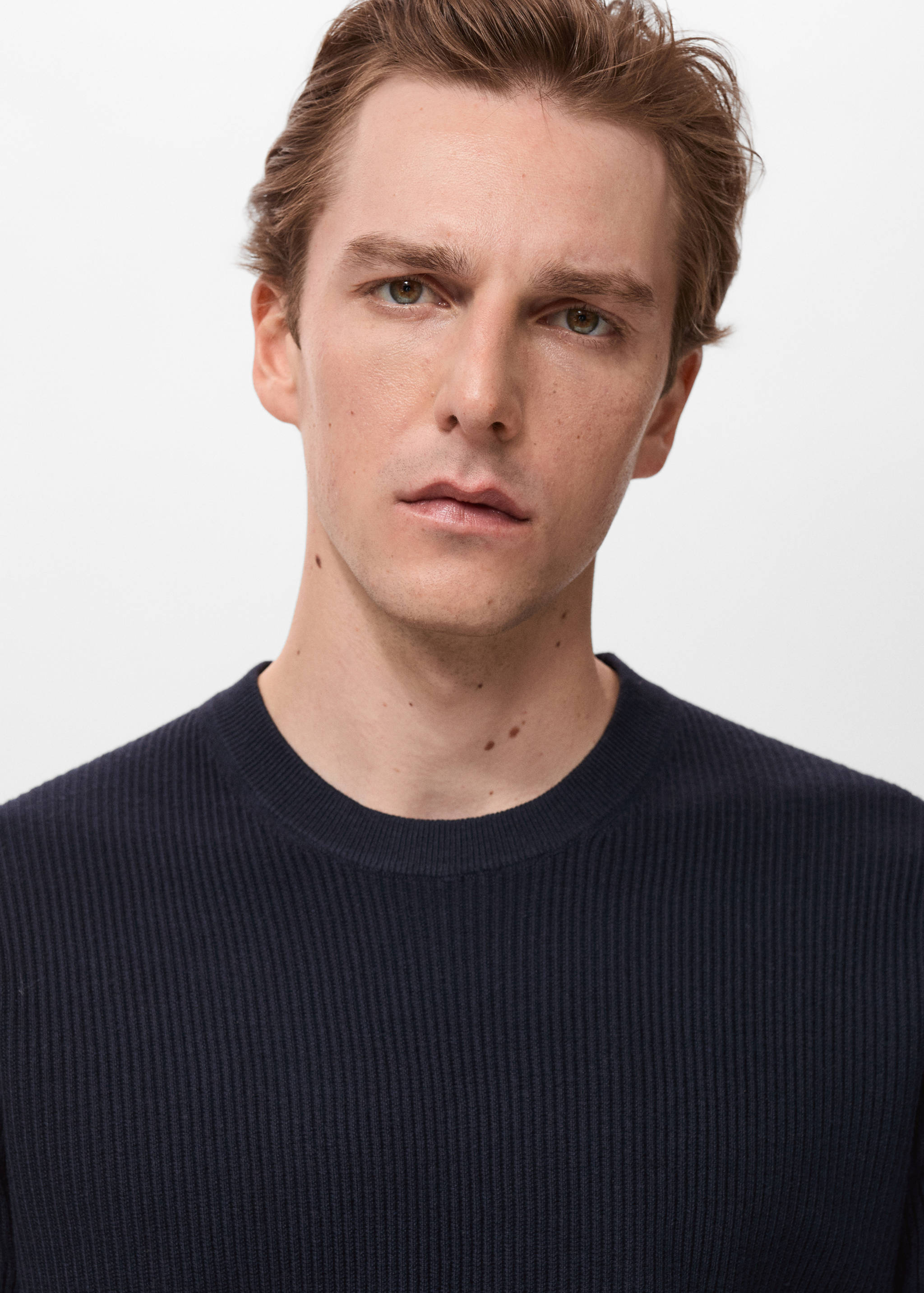 Fine rib-knit cotton sweater - Details of the article 1