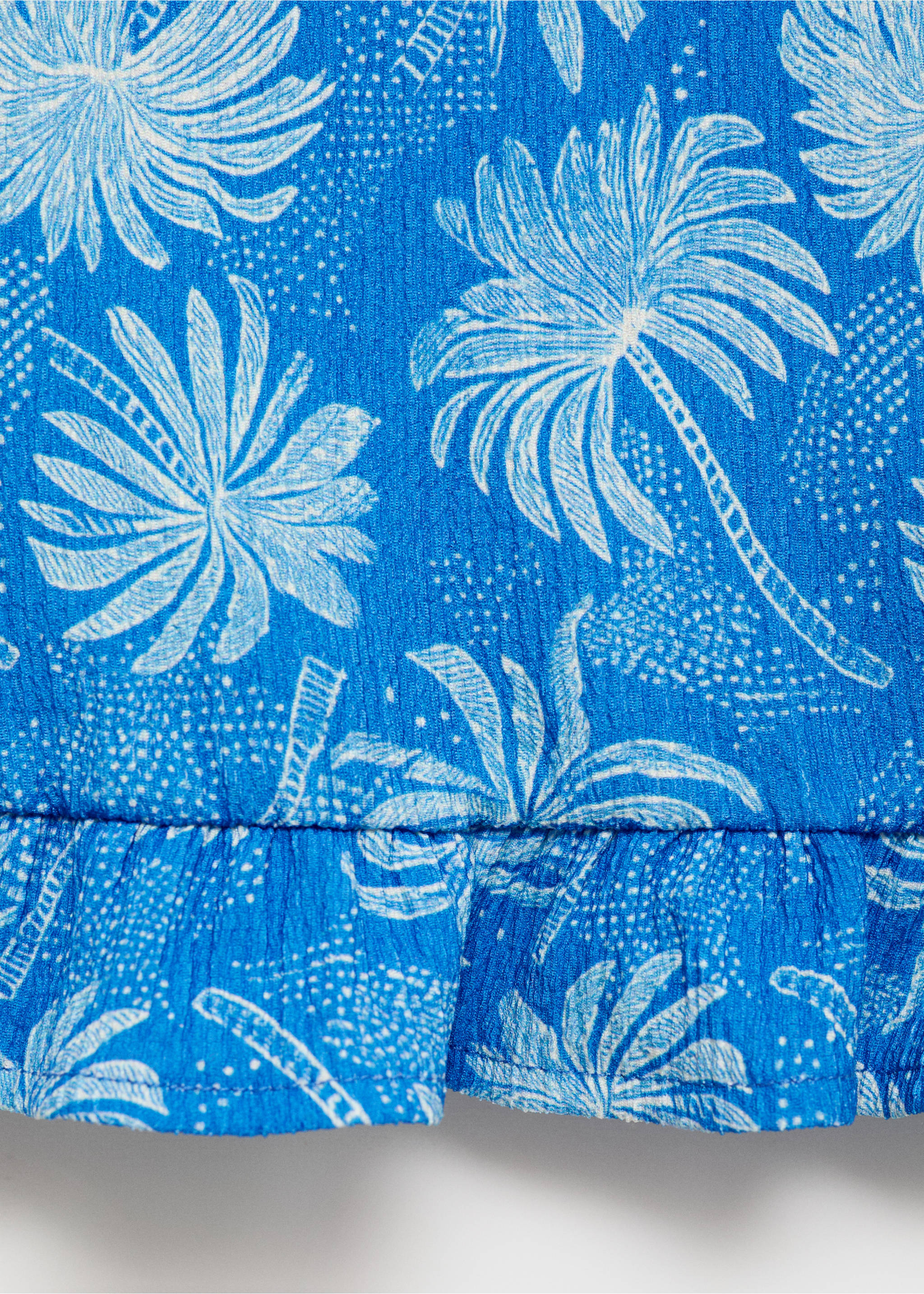 Printed ruffle top - Details of the article 0, Blue. Ref: 17061250-00.