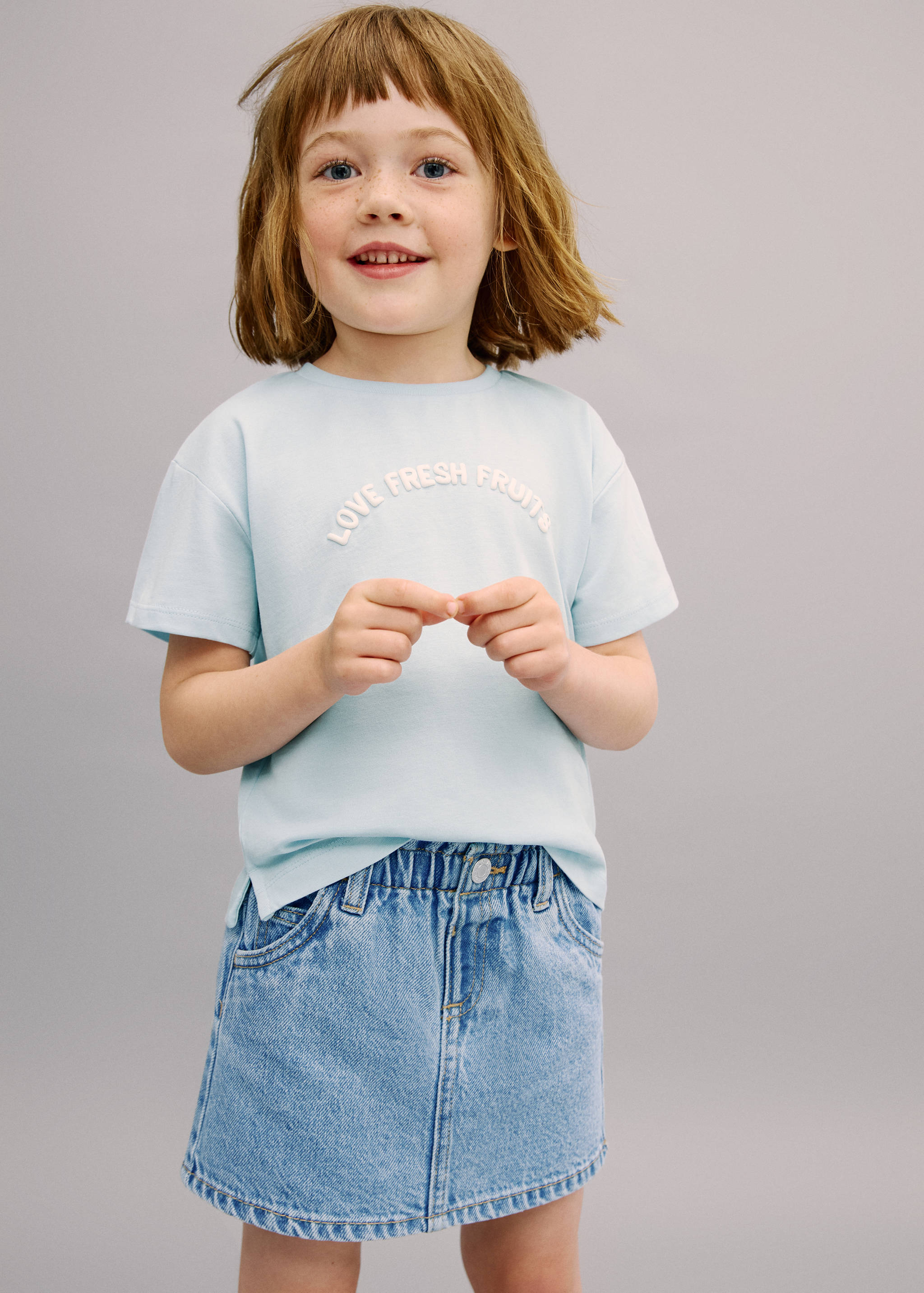 Paperbag denim skirt - Medium plane