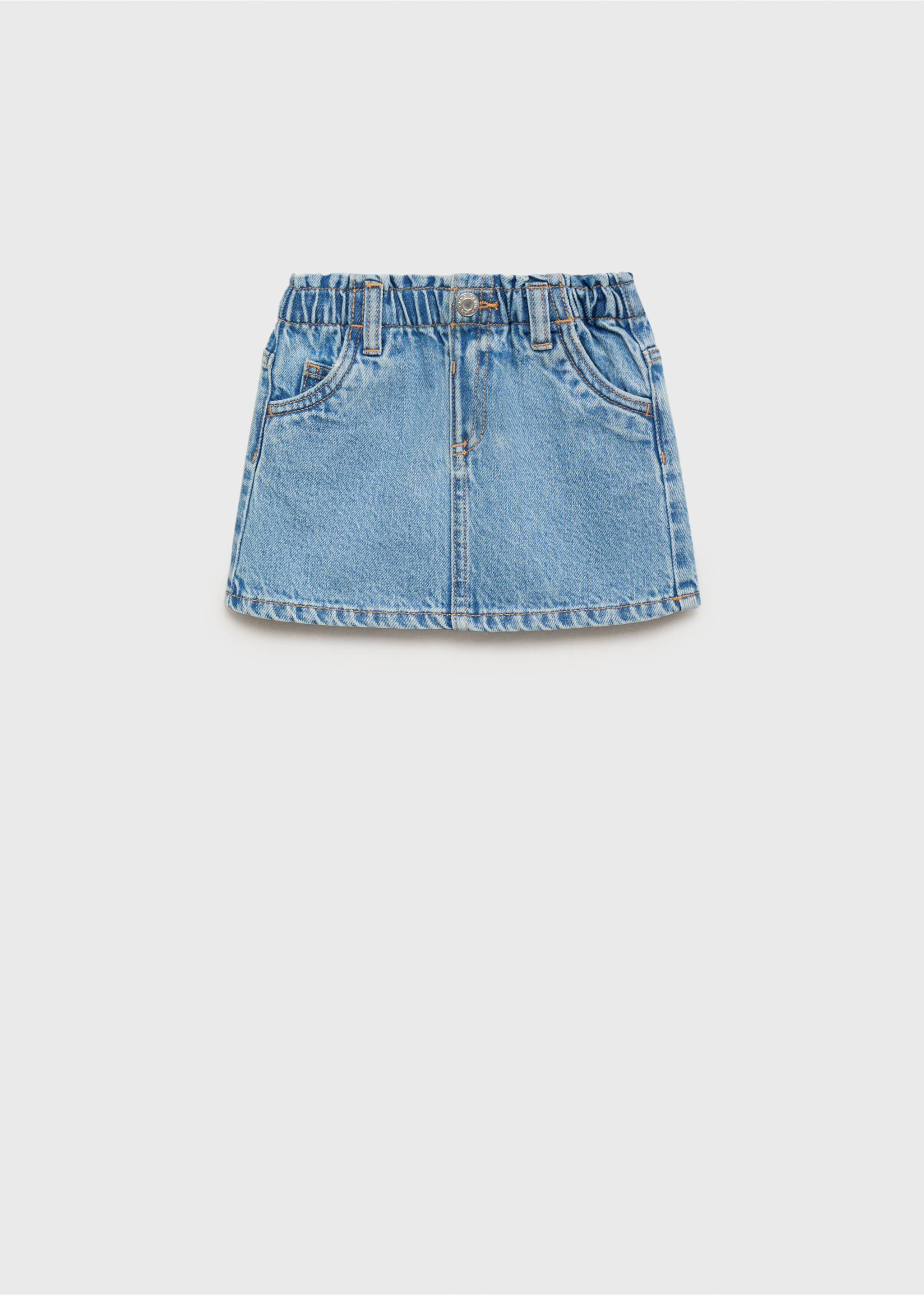 Paperbag denim skirt - Article without model, Medium Blue. Ref: 17061252-00.