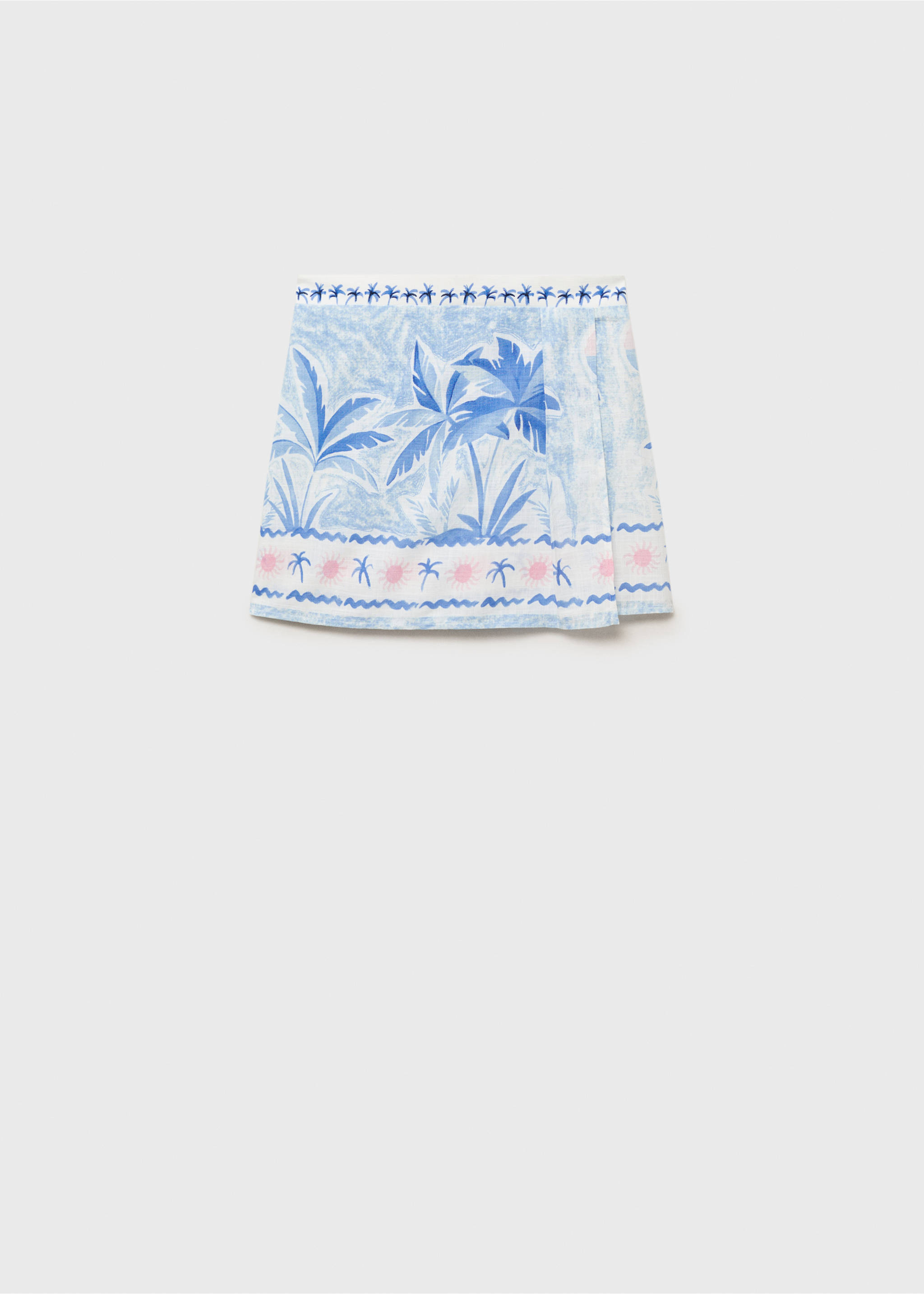 Palm tree print skirt - Article without model, Blue. Ref: 17061253-00.