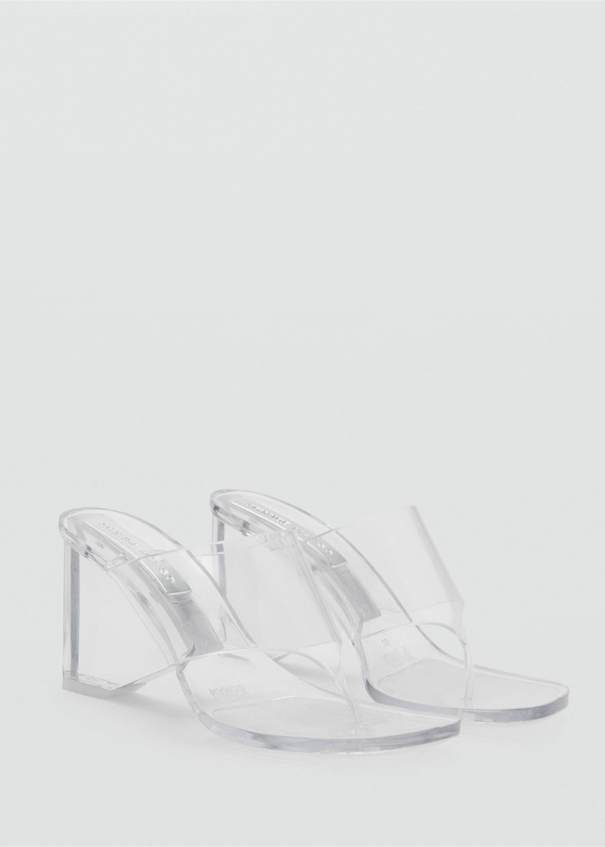 Transparent vinyl wedge sandals - Medium plane, White. Ref: 17061254-00.