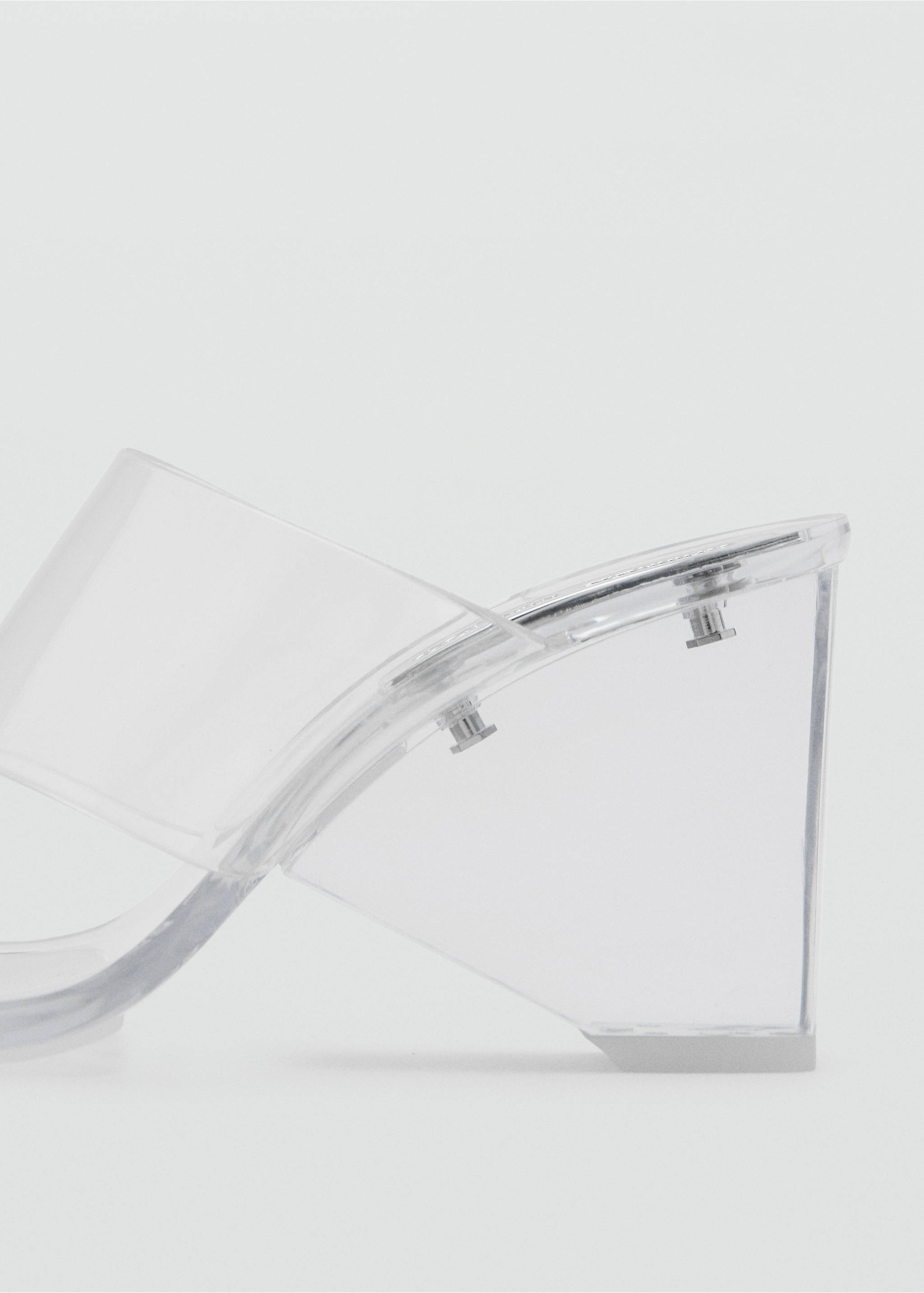 Transparent vinyl wedge sandals - Details of the article 1, White. Ref: 17061254-00.