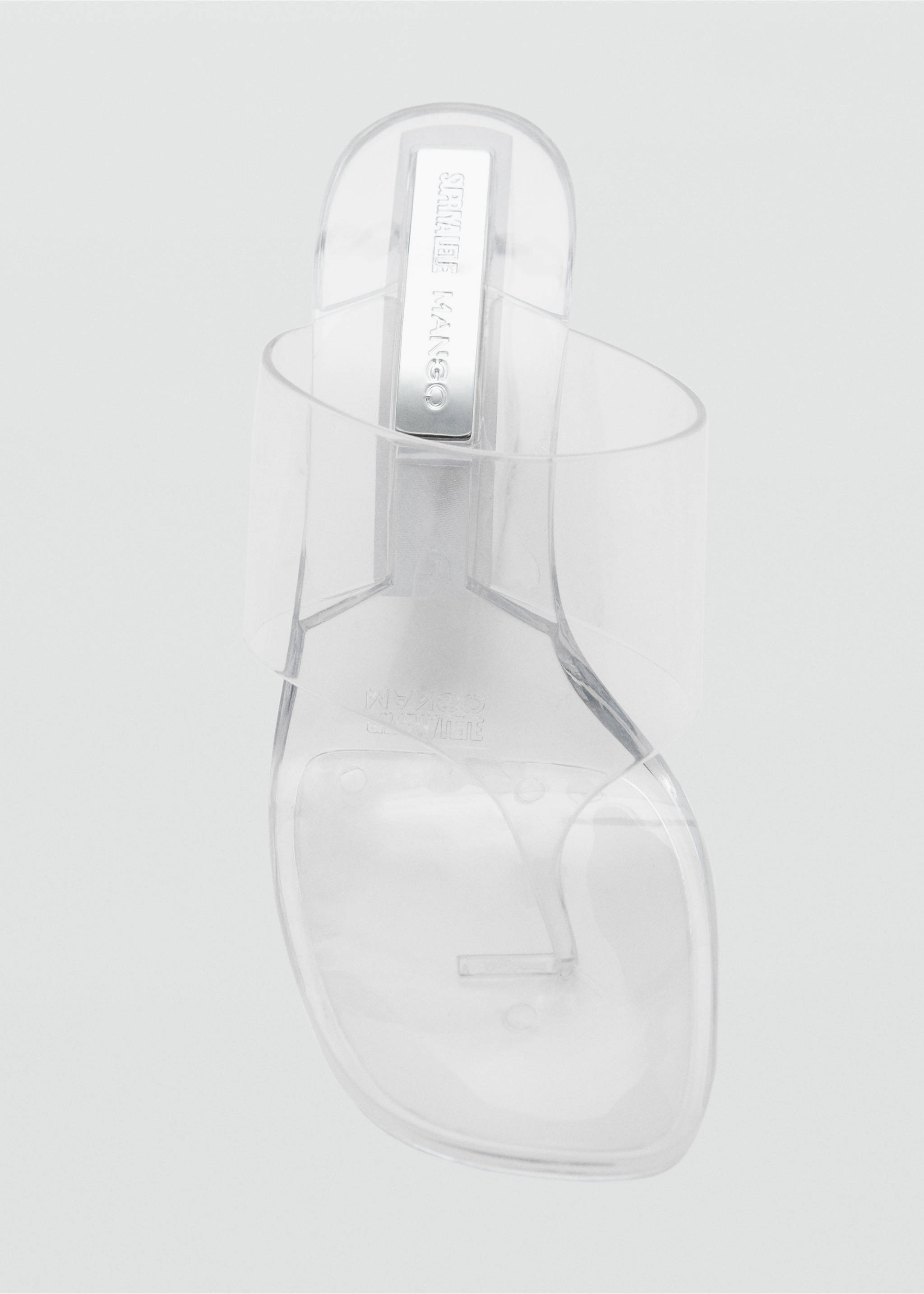 Transparent vinyl wedge sandals - Details of the article 2, White. Ref: 17061254-00.