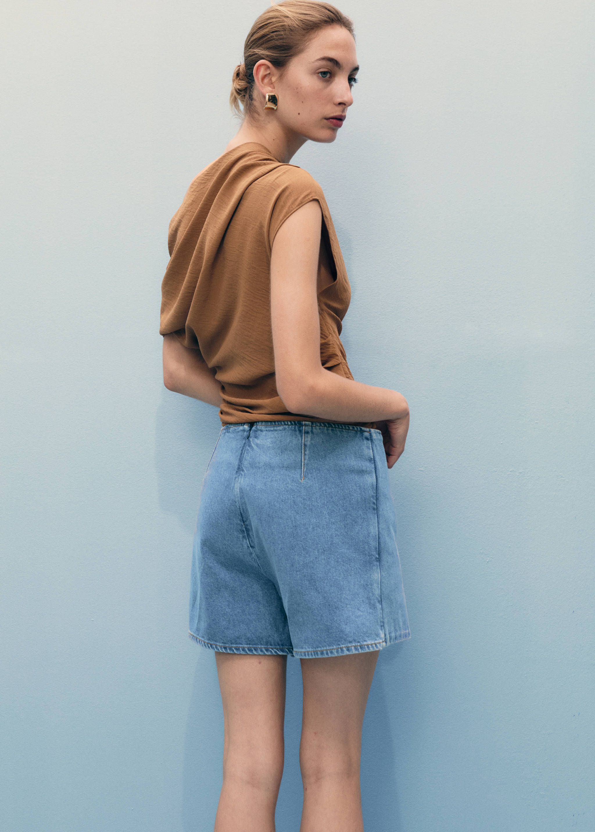 Wrapped denim skort - Reverse of the article