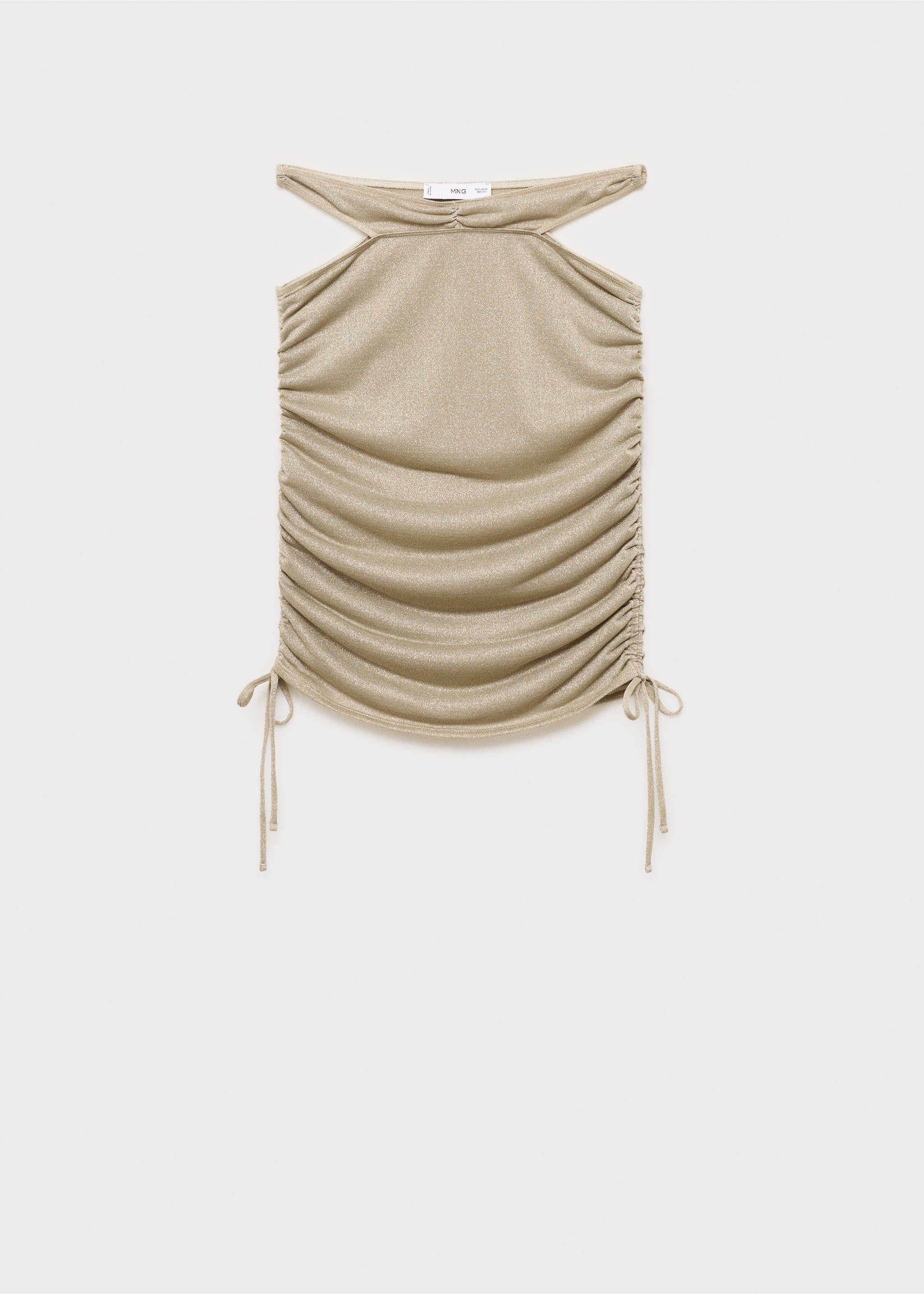 Lurex gathered skirt with cut-out - Article without model, Gold. Ref: 17061262-00.